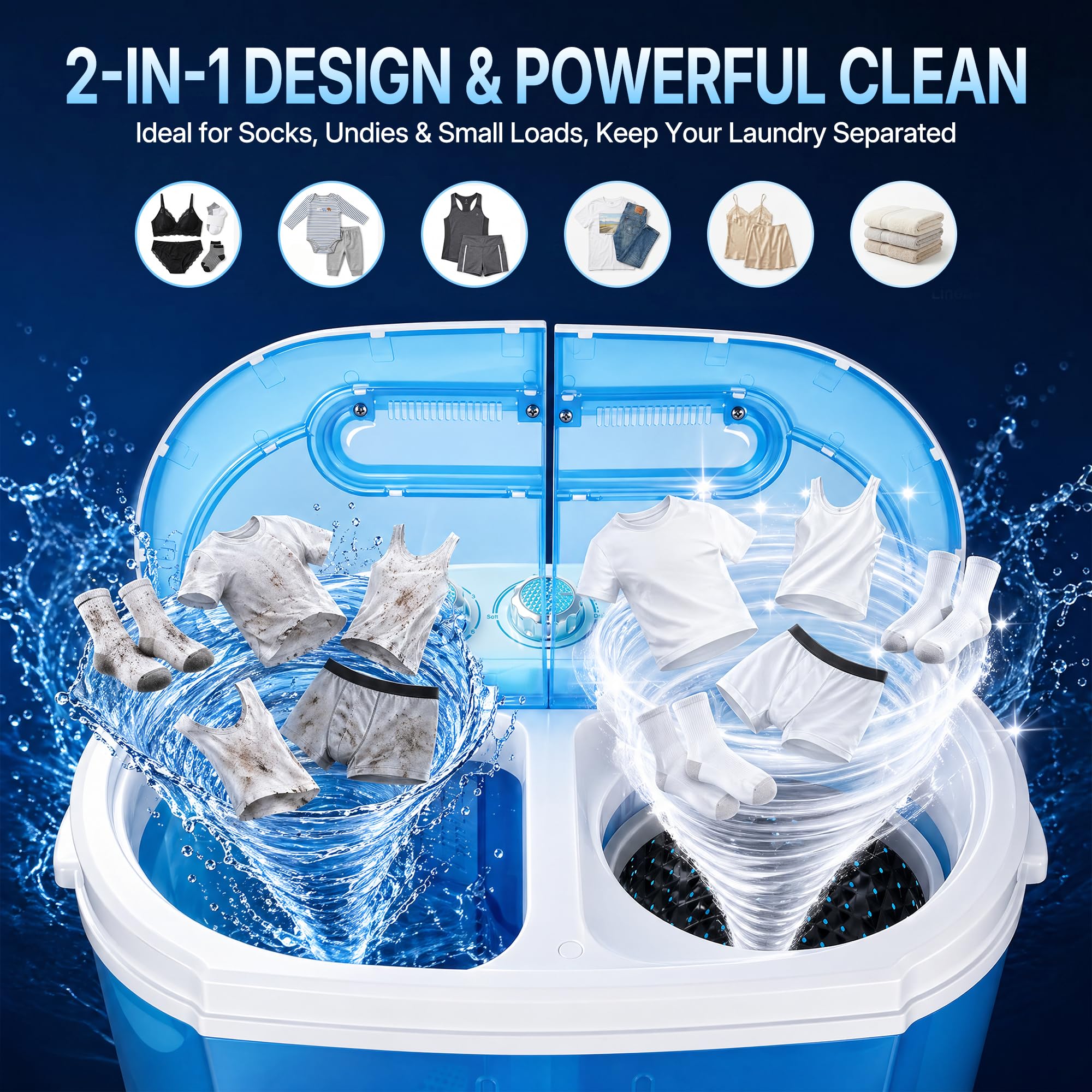 Amazon.com: SUPER DEAL Small Portable Washing Machine 9.9lb Mini