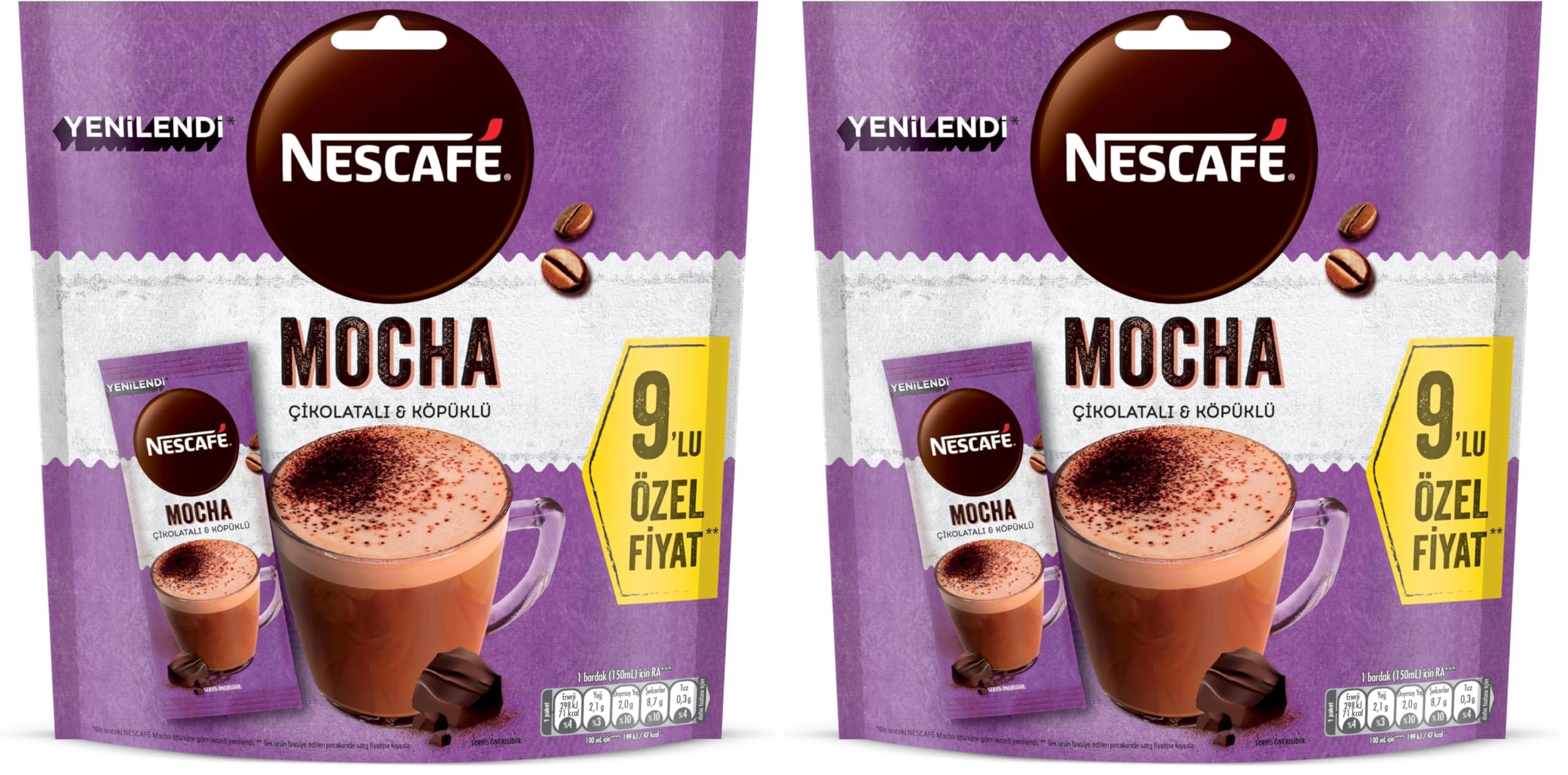 Nescafe, Mocha Çikolatalı Ve Köpüklü Çözünebilir Kahve Karışımı
