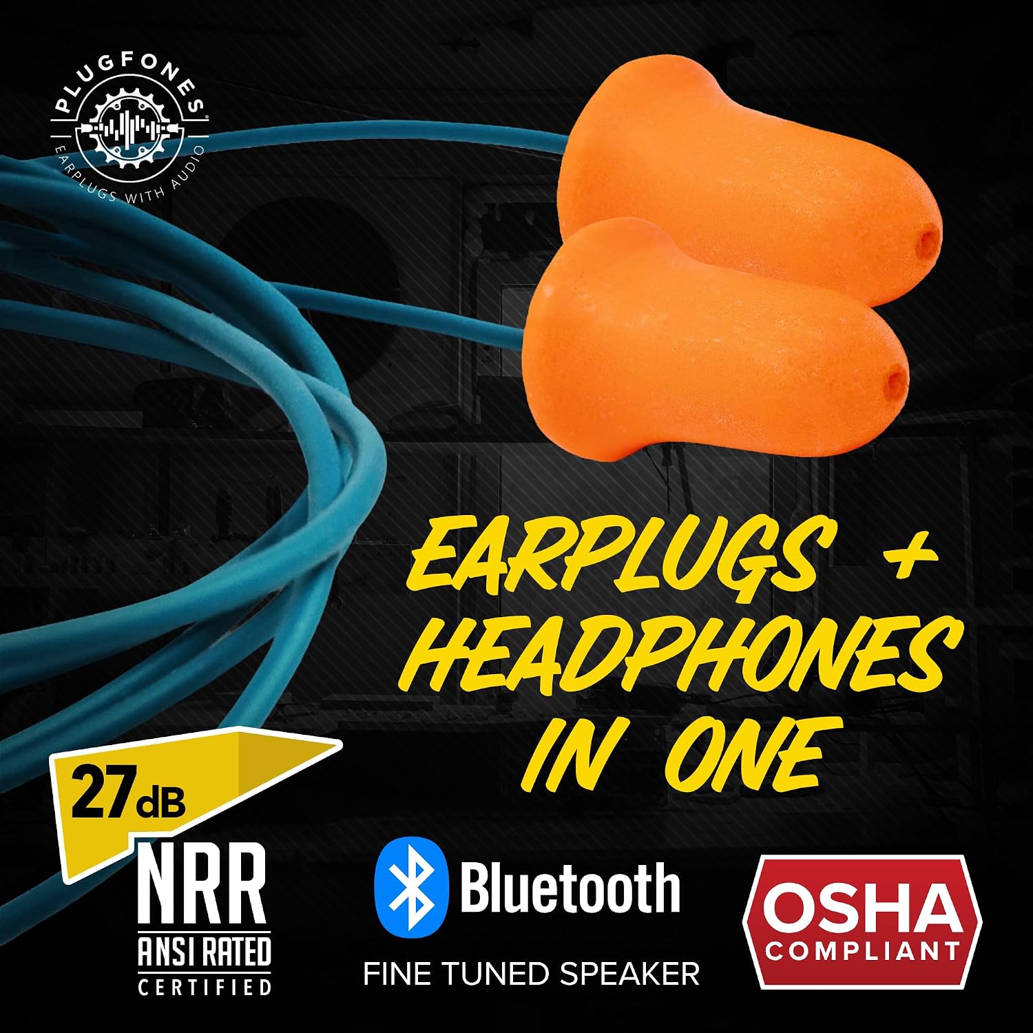 Plugfones Basic Pro Bluetooth Earplug Headphones for Work, OSHA Compliant image 2