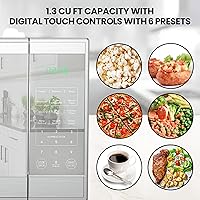 Vista 4 de Total Chef Horno microondas de 1.3 pies cúbicos – Microondas compacto de encimera, pequeño electrodoméstico de cocina de acero inoxidable con toque