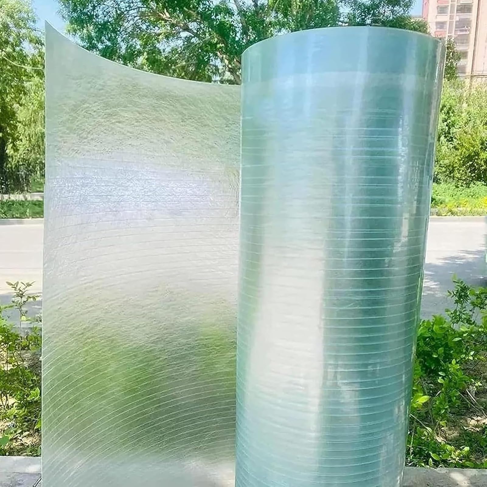 Polycarbonate Roofing Sheet - Rain-Proof Plastic Roof Panel for Garages, Canopies, Covered Walkways, Greenhouses - Durable Clear Glassfiber Roof Covers