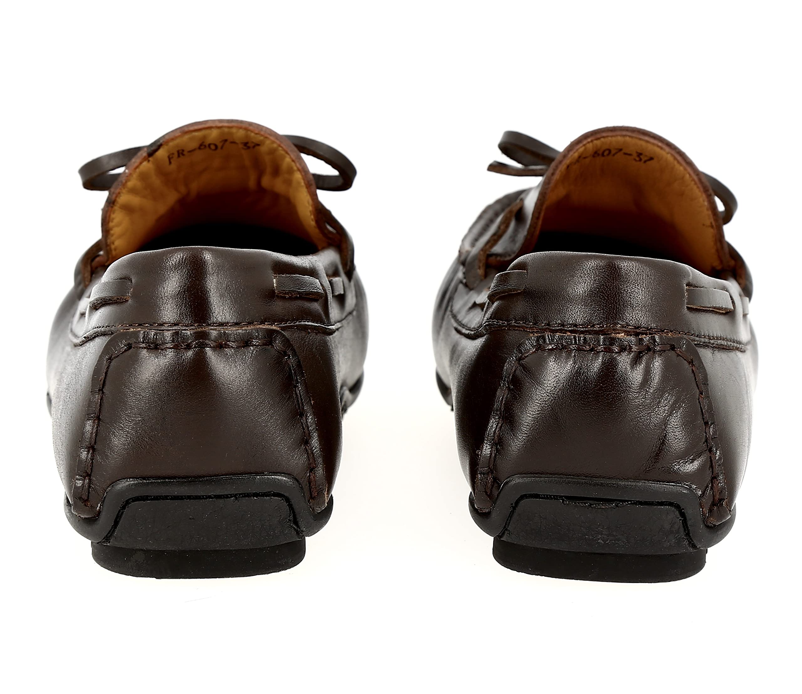 Mocassin garçon en Cuir Véritable Marron 607