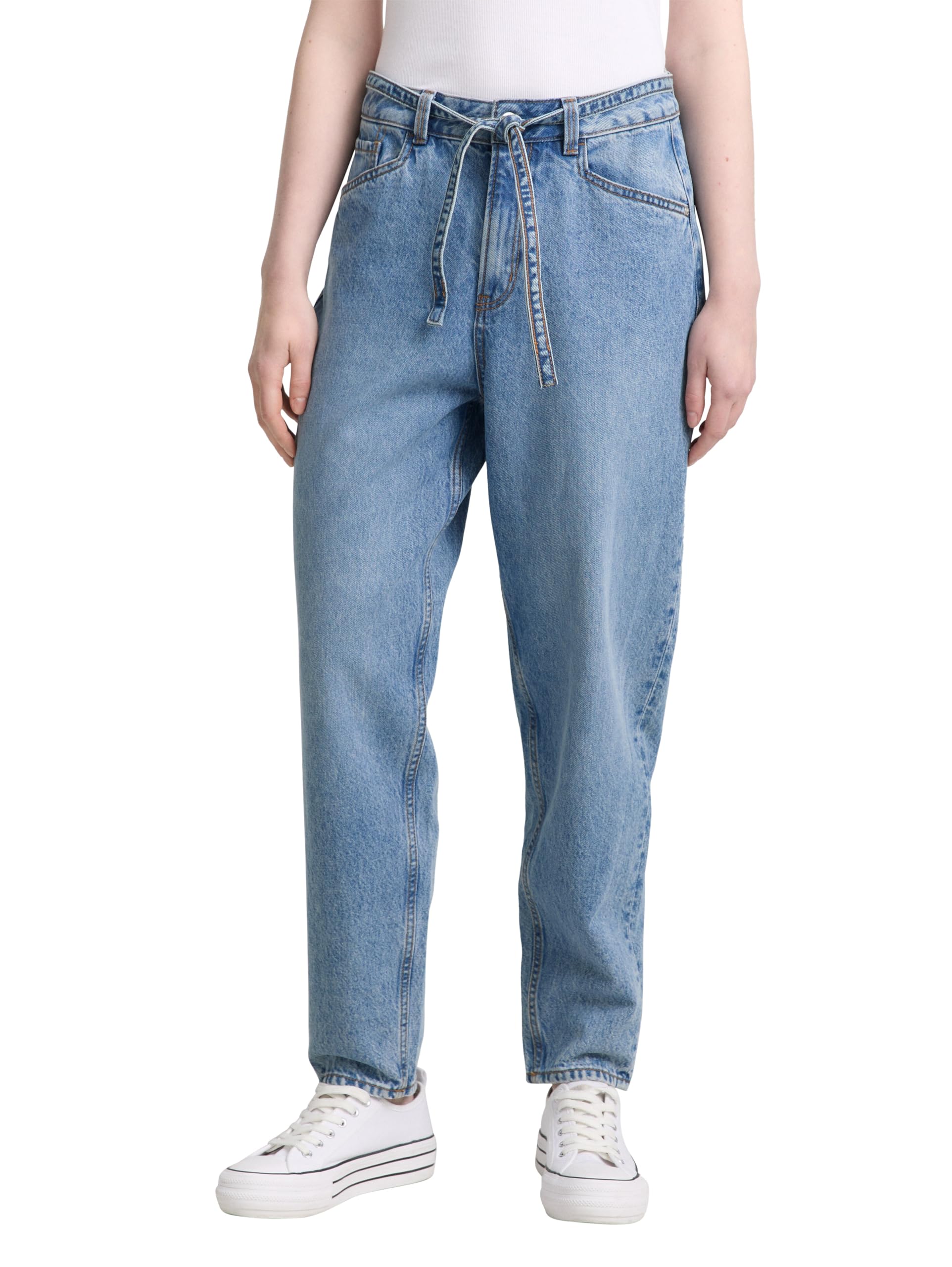 Tom Tailor Denim Damen TTADEA Barrel Jeans mit Gürtel