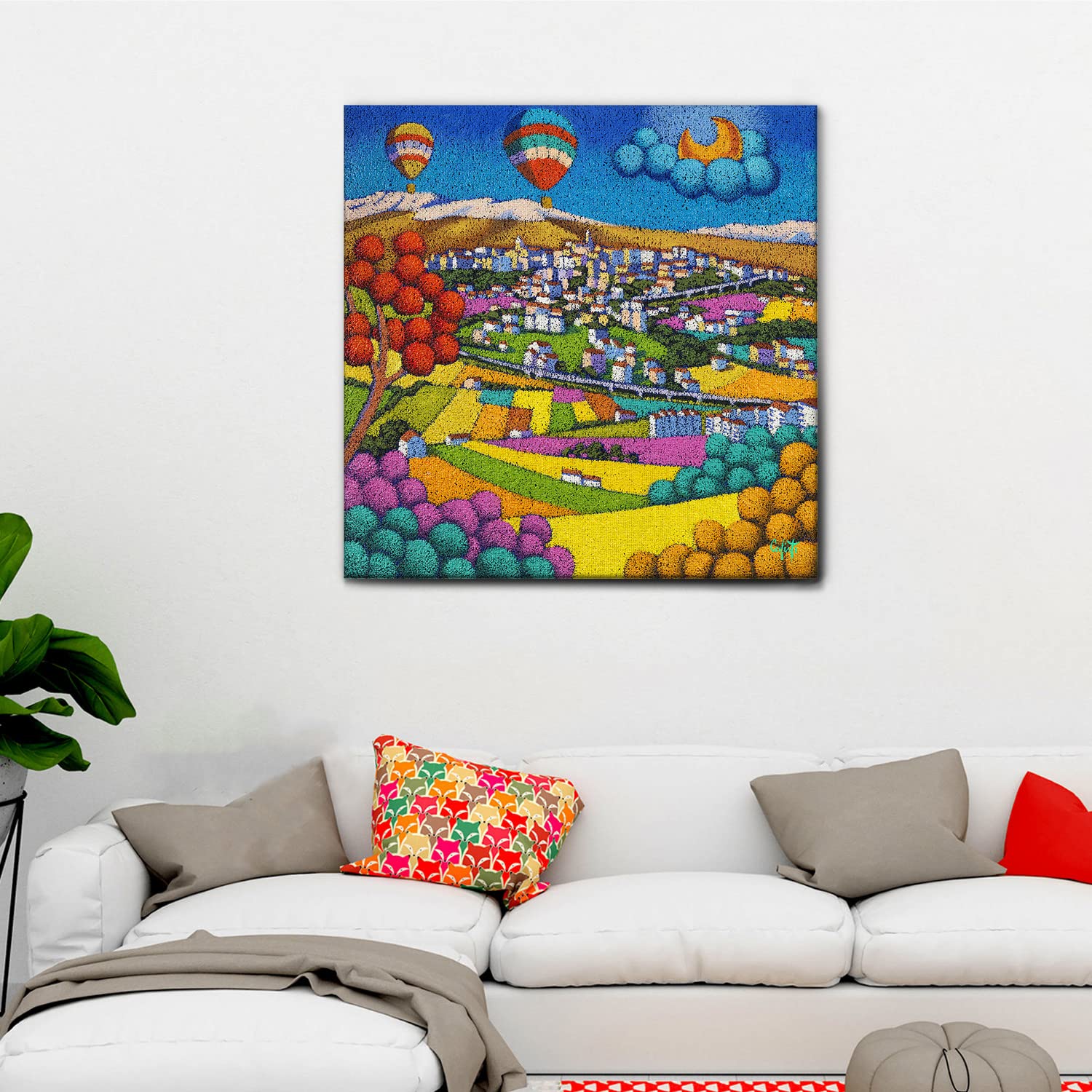 Giallobus - Quadro - Stefano Calisti - Paesaggio di montagna - Tela canvas - 70x70 - Pronto da appendere - Quadri moderni per la casa