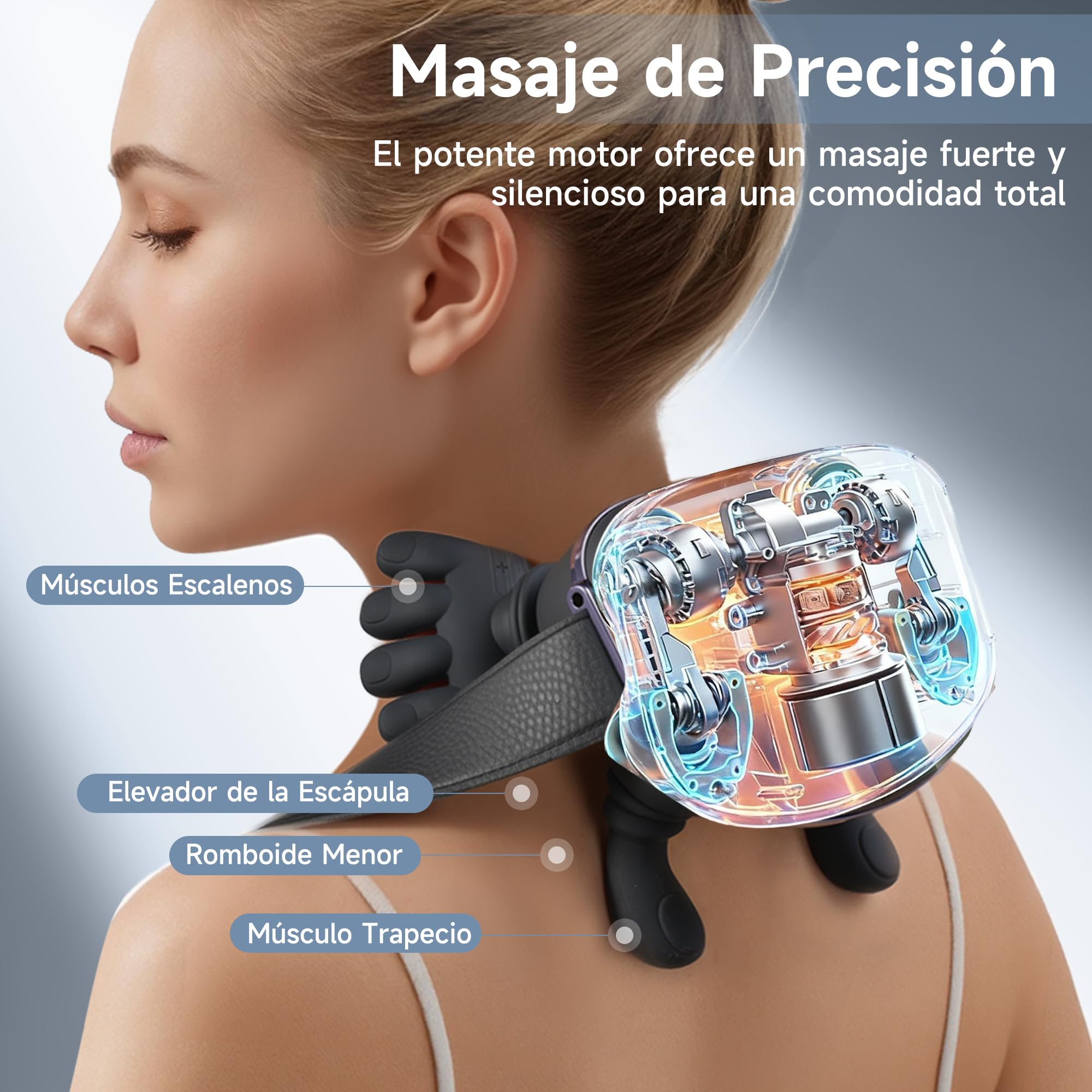Masajeador Cervical y Espalda con Calor - Eléctrico Maseajor de Cuello y Hombros con 3 Niveles de Intensidad y 2 Niveles - Inalámbrico Shiatsu Neck Massager Regalos para Hombres Mujeres