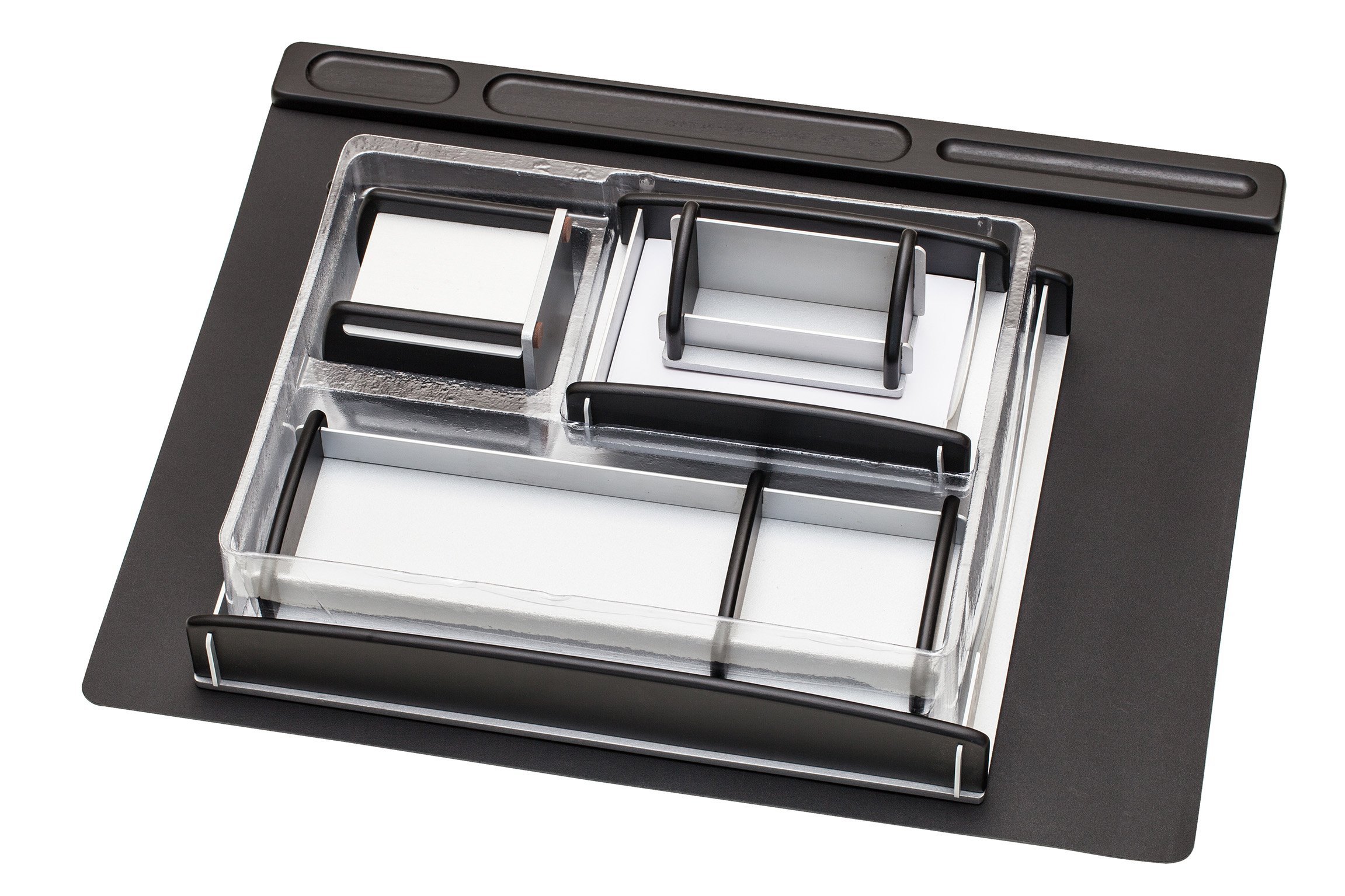 Rumold 968930 Schreibtisch-Set Buche, 6-teilig schwarz/silber