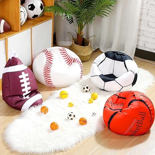SmoothNovelty 4 piezas de puf de almacenamiento de animales de peluche para puf de 18 pulgadas con cremallera para baloncesto, fútbol, béisbol, disponible en Yaxa Colombia