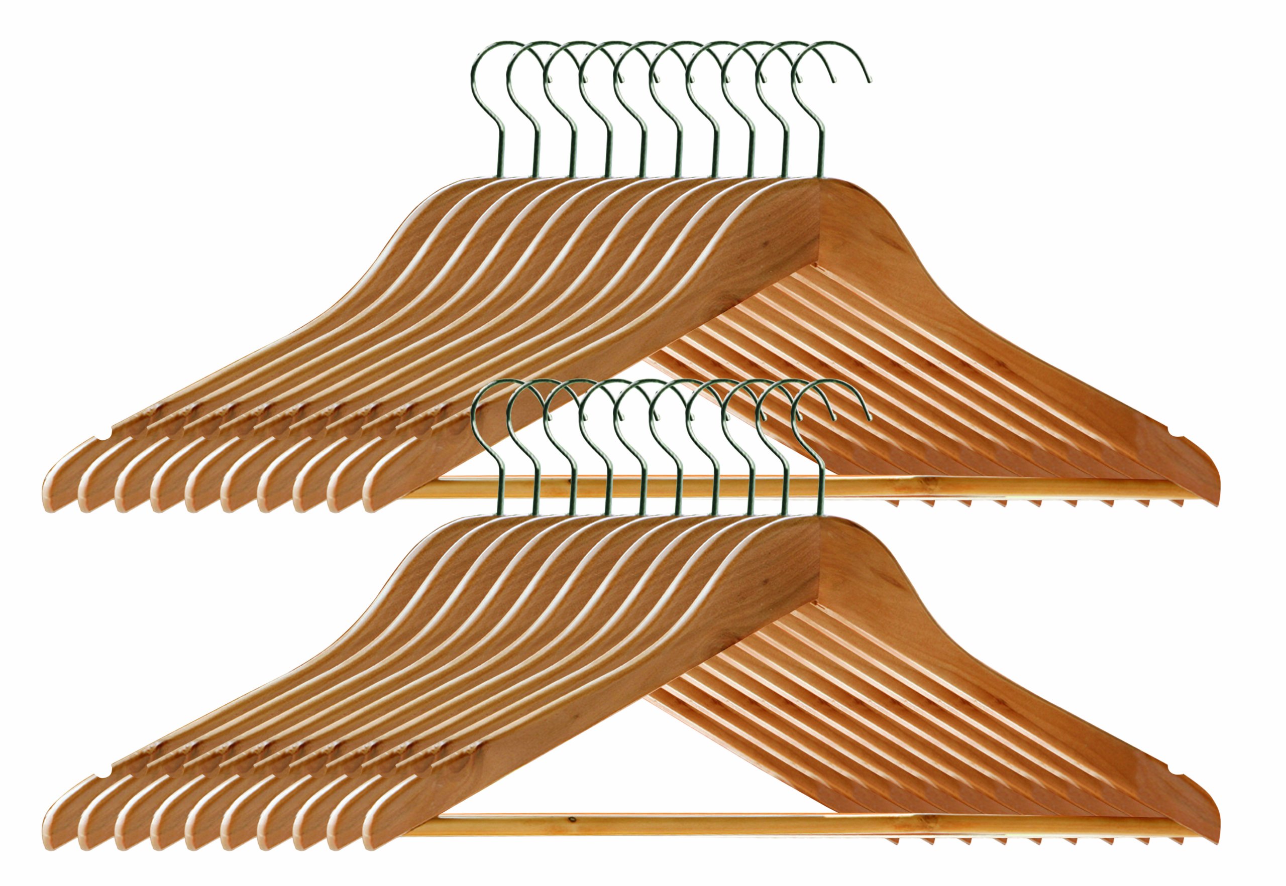 PremierHousewares Wooden Clothes Hangers, Set of 20, Wooden Wardrobe Hangers, Clothes Storage, Long Lasting