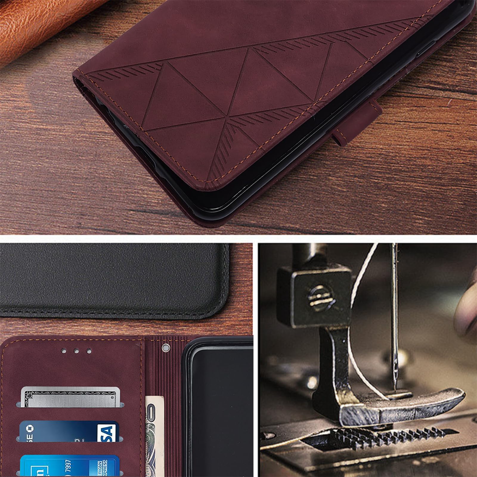 iWEOCO Étui portefeuille en cuir véritable pour Motorola Moto G Stylus