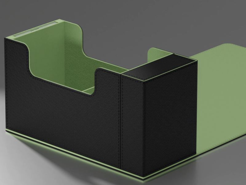 Boîte à Deck MTG ZLCA – Fenêtre De Présentation, Range 200 Cartes Double-sleeve + Plateau Dés, Noir/vert