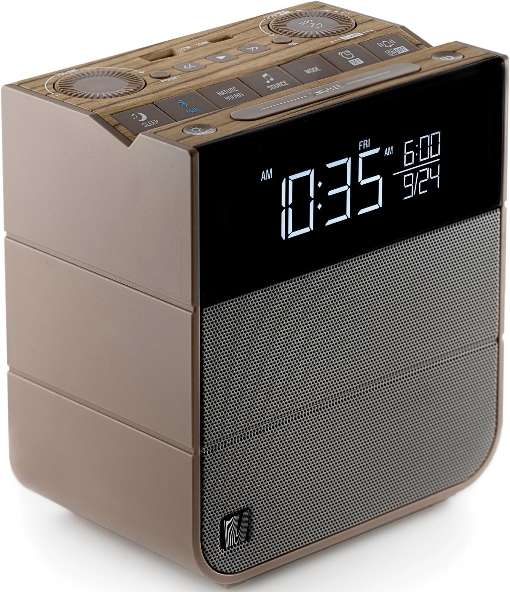 Sangean RCR40 AM/FMRDS(RBDS)/Bluetooth/AUX Digital Tuning Wooden Clock Radio With