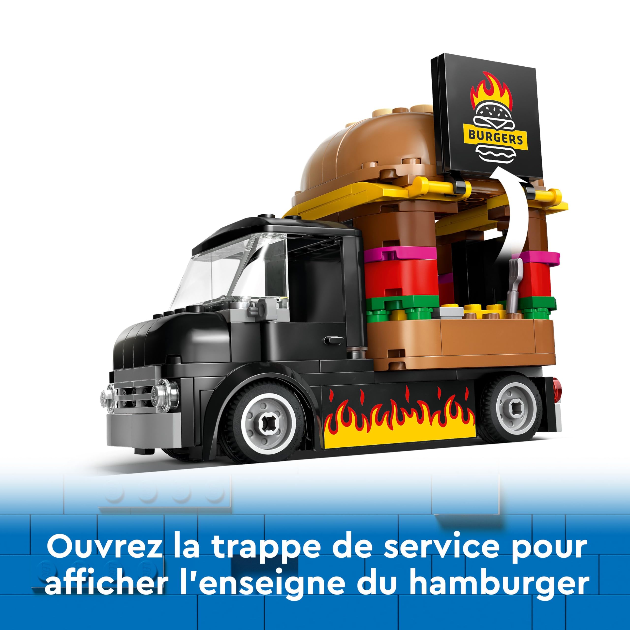 LEGO City Le Food-Truck de Burgers, Jouet de Camionnette, Cadeau pour Garçons et Filles de 5 Ans ou Plus, Jeu Imaginatif avec Camionnette et Cuisine, Minifigurines de Vendeuse 60404
