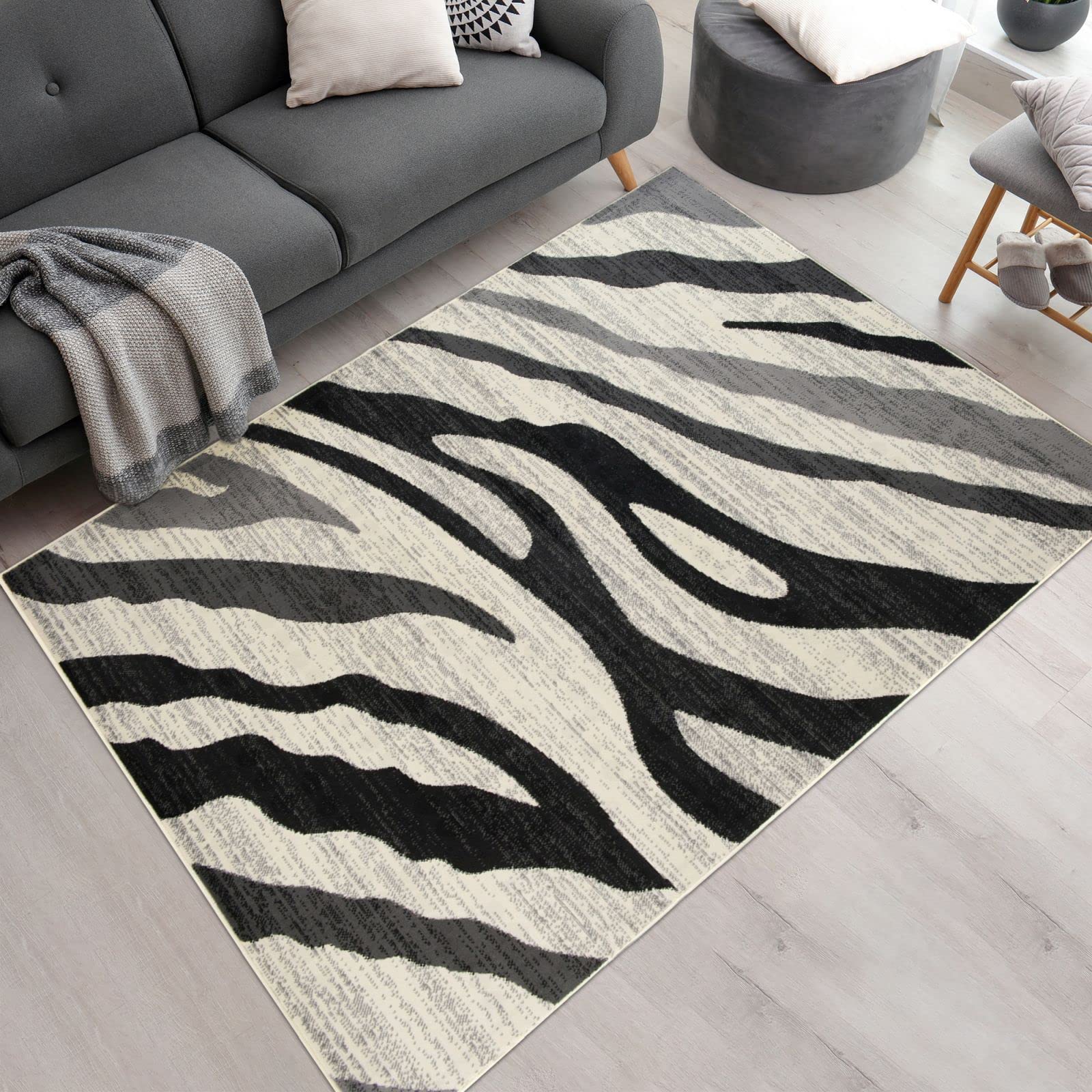 Mazovia Alfombra Moderno - Diseño Moderno de Salón Grande - Pelo Corto - Alfombras de Habitación de Matrimonio, Dormitorio y Comedor - Gris - 200x300 cm