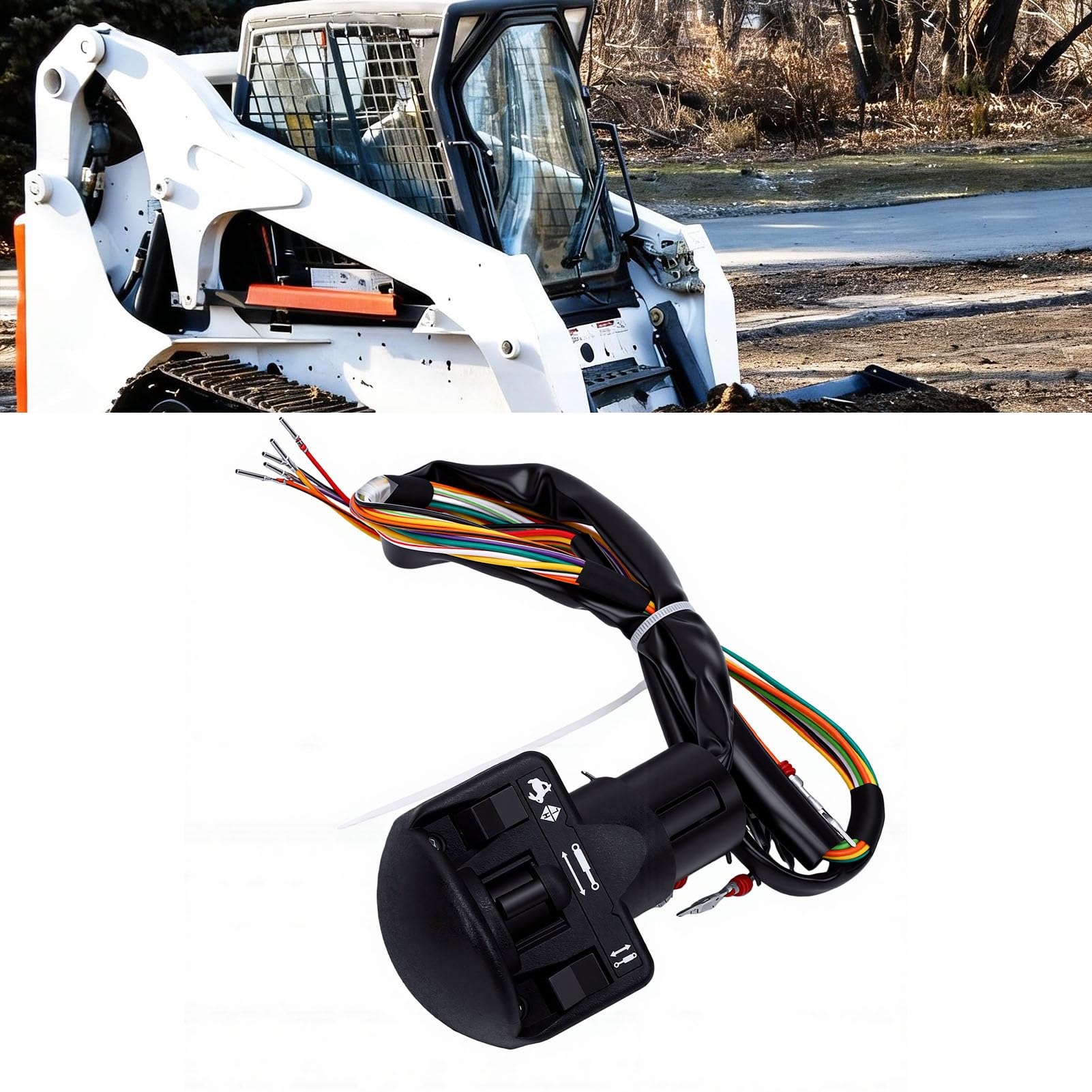 AMONIDA 6680462 Rechter Neigungs-Joystickgriff für Kompaktlader, 4 Schalter