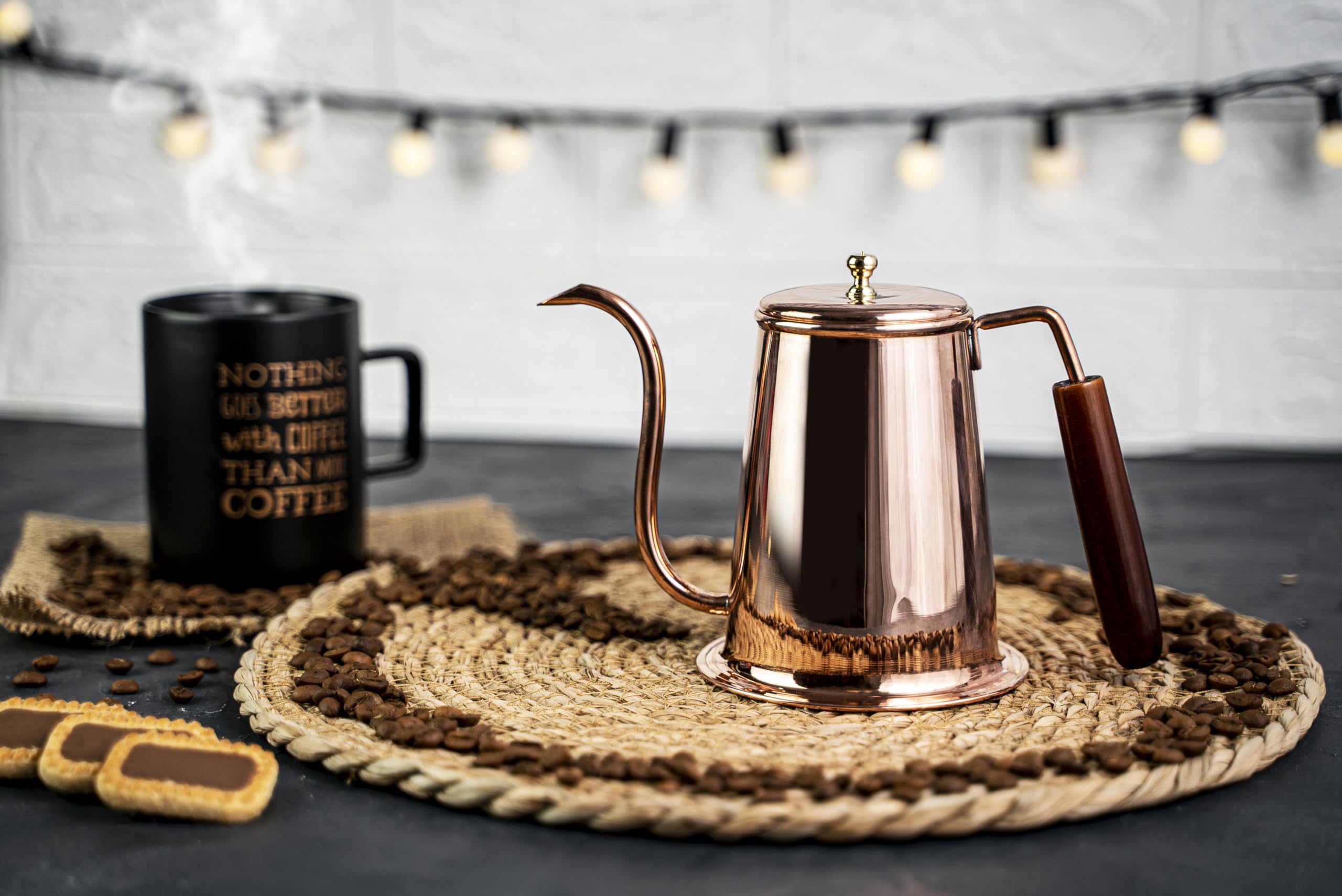 Handmade Copper Coffee Serving Pot | Copper Pour Over Coffee Pot V60 Coffee Maker | Handmade Copper Kitchen Utensil