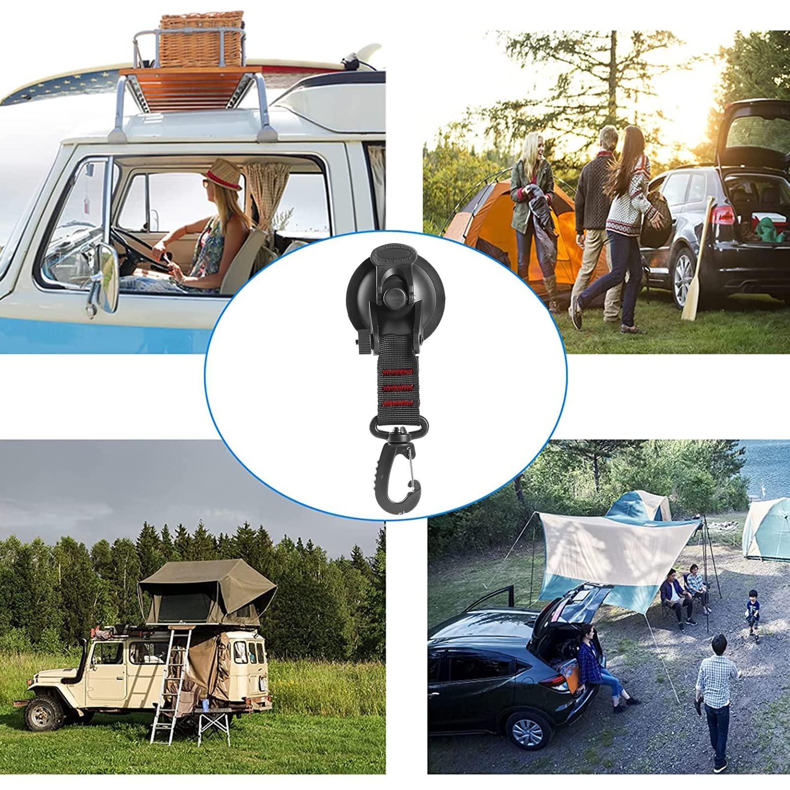 Ventouse Pour Auvent Voiture Fhdpeebu 4 Ventouses D'Ancrage - Fixation Solide Pour Bâche, Tente, Voiture Ou Camping-Car Crochet Ventouse Universel