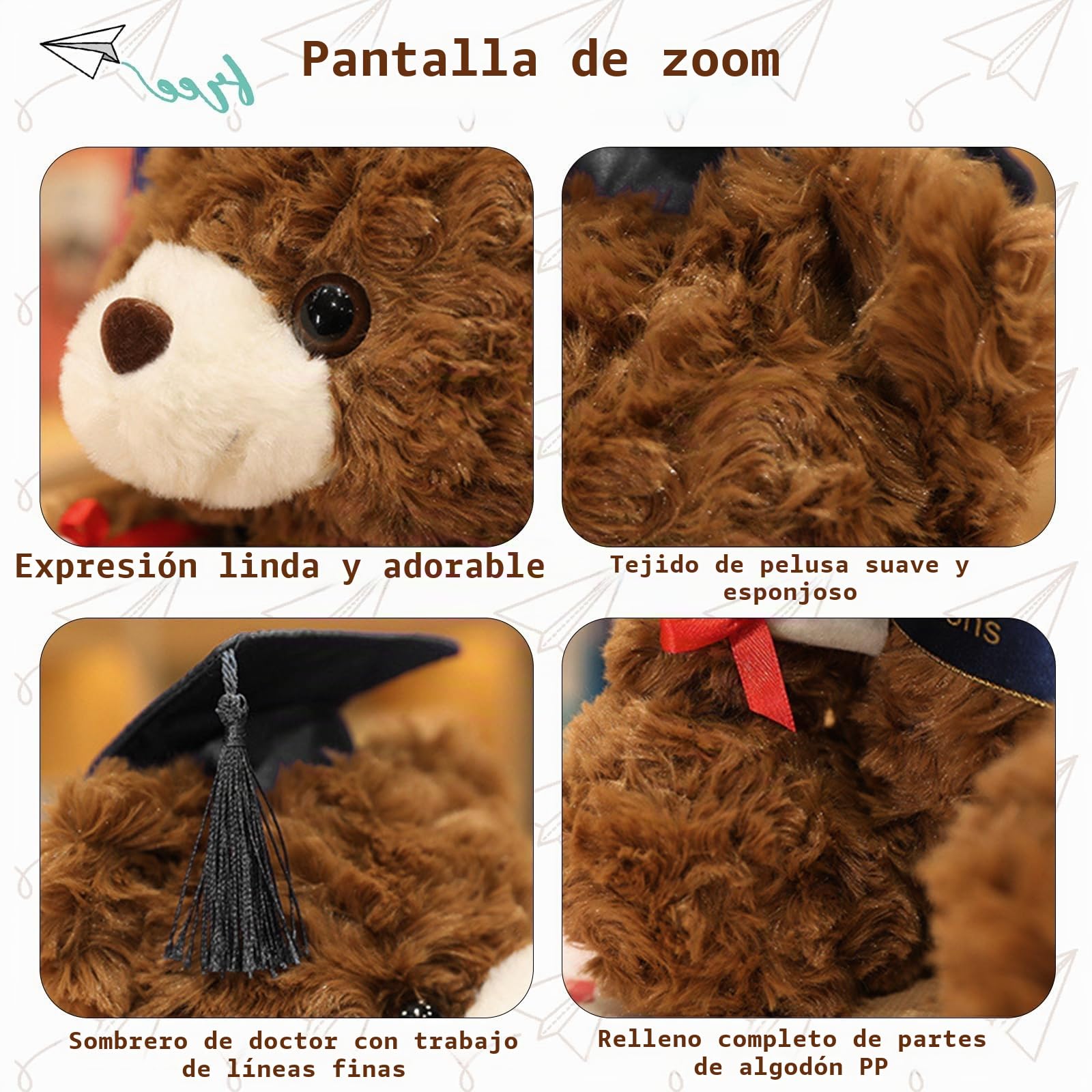 Forhome Osito de Peluche Graduación, Regalo de Bachiller Aprobado,Regalo de Bachiller, Examen Aprobado (B)