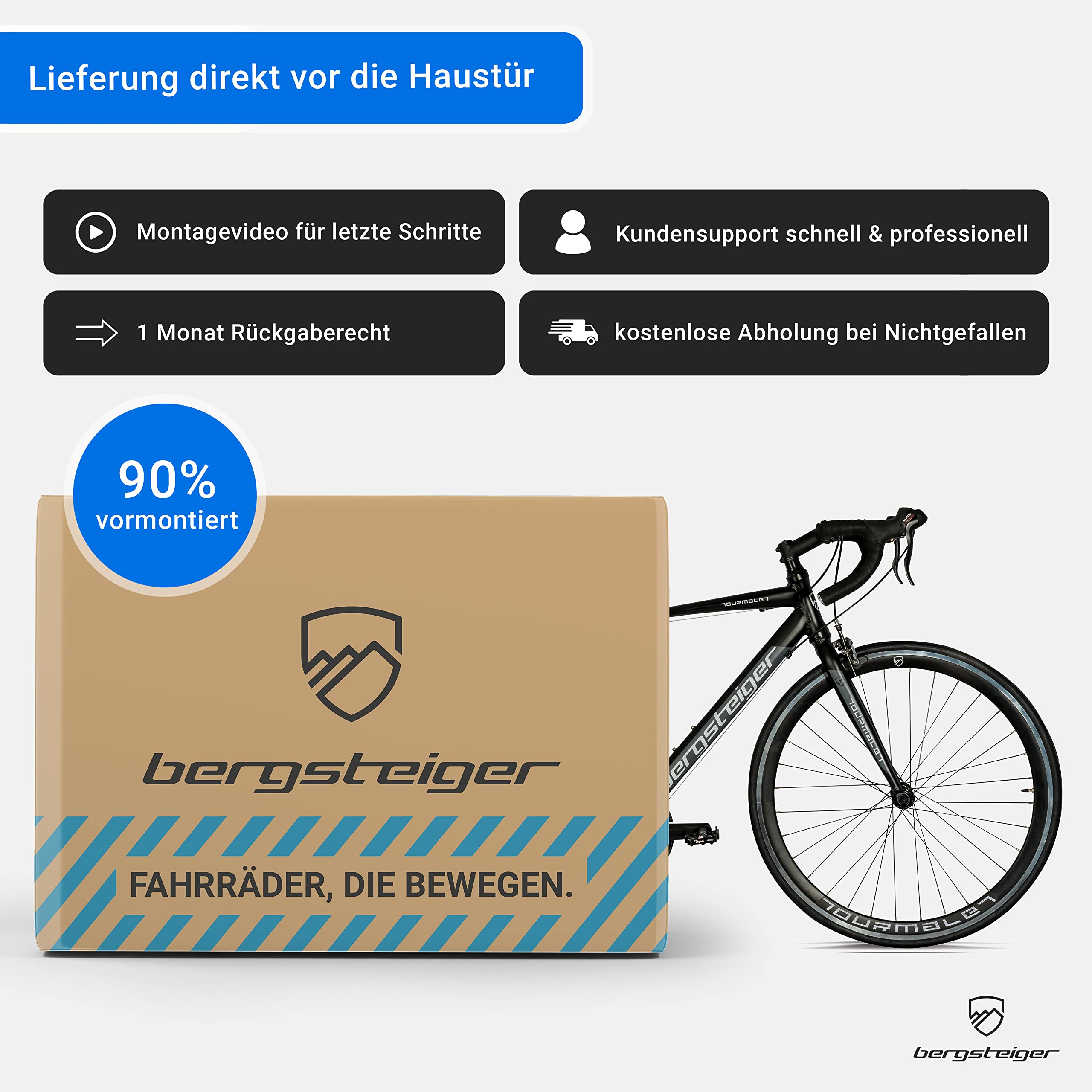 Bergsteiger Tourmalet 28 Zoll Rennrad Gravelbike aus Aluminium | Leichtes 11 kg Damen & Herren Gravel Bike mit 14 Gang Schaltung. Schalthebelsystem ideal ab 170 cm Groesse geeignet.