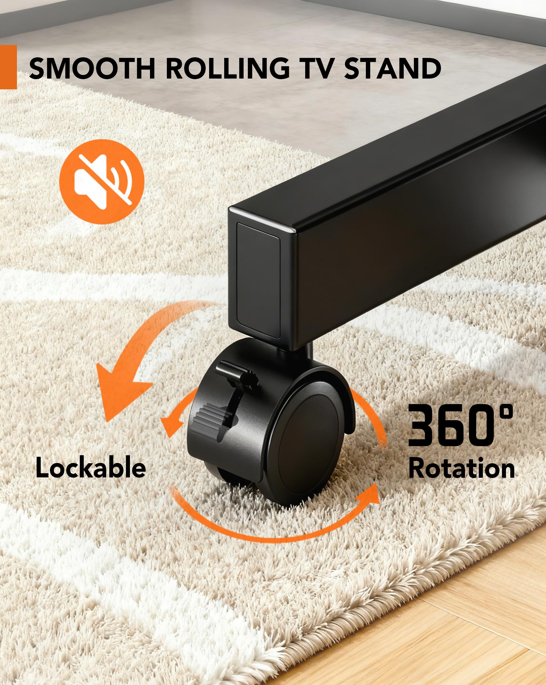 HEMUDU TV Ständer Rollbar für 13-50 Zoll Fernseher Bildschirme, fernsehständer auf Rollen, TV Standfuss bis zu 20 kg, TV Bodenständer with Max VESA 200x200
