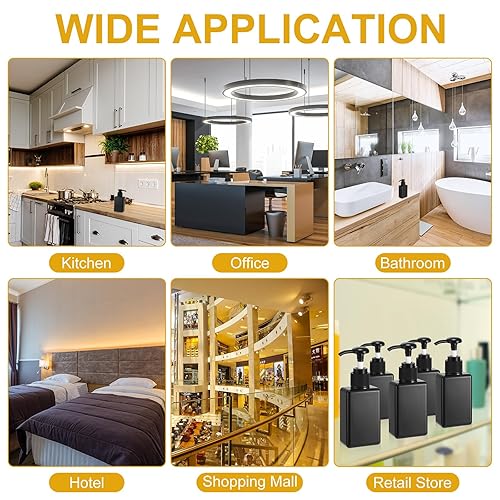 Miniatura 4 de Domensi 24 botellas de viaje de 3.4 onzas, botellas dispensadoras pequeñas, botellas de champú y acondicionador, botellas cuadradas vacías de