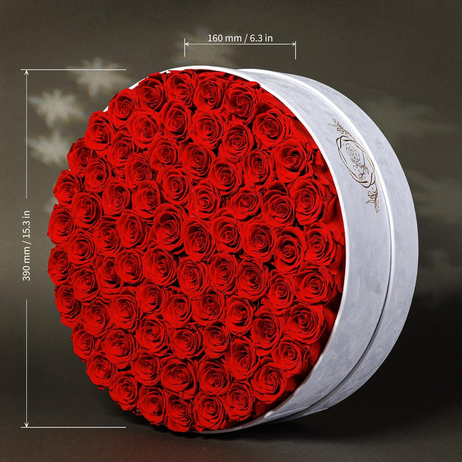 75 Preserved Roses in Suede Box – Luxury Rose Flower Arrangement, Preserved Flowers Gifts for Women, Wife or Mom – Birthday, Anniversary, Valentine’s Day, Mother's Day (Red) - Image 3