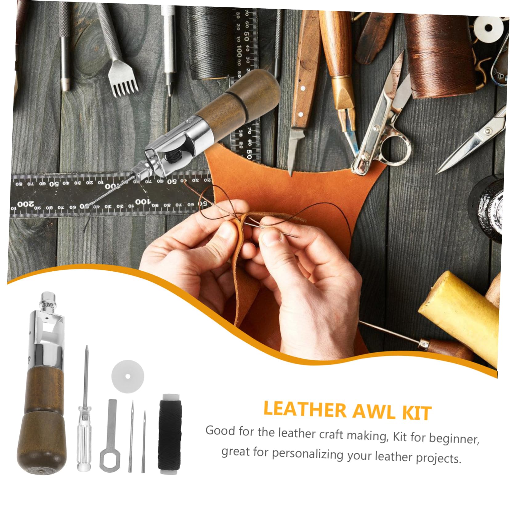 NUOBESTY 3sätze Leder Nähset Mit Handnähahle Tragbares Werkzeug Für Lederhandwerk Umfassendes Reparaturkit Für Taschen Gürtel Und Mehr Für Anfänger Und Profis