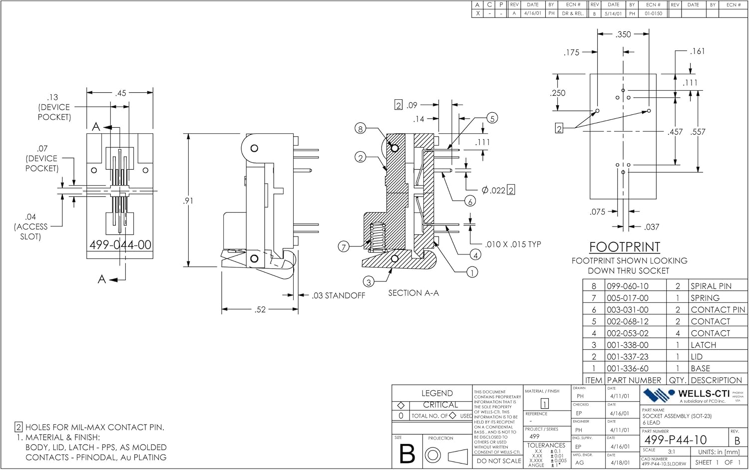 [SOT6 to DIP6 (B) ] 499-P44-10 (REV.B) SOT6 SOT-23-3/5/6 Pitch 0.95 mm Wells IC MCU Test Socket Programming Adapter @XYG