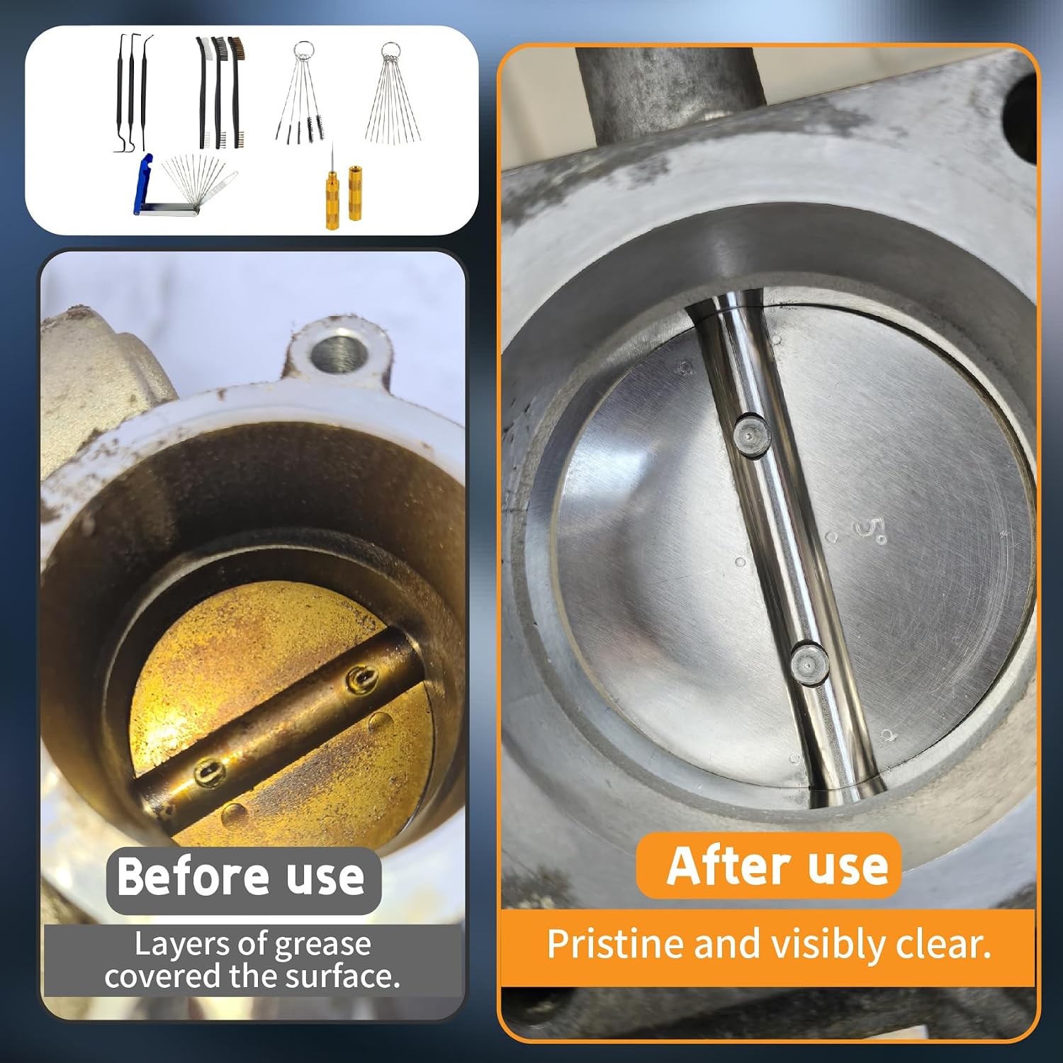 Carburetor Cleaning Kit-Includes 3 Double Head Brush 23 Needles 5 Nylon Brushes 1 Scraper 4 Cleaning Hooks Carburetor Cleaner Set for Motorcycle ATV Chainsaw Welder Spray Gun