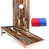 Solid Wood Vintage Cornhole Game Set, Two 4'x2'Cornhole Boards, 8 Cornhole Bags for Indoor and Outdoor Toss Games Competitions, Tournaments