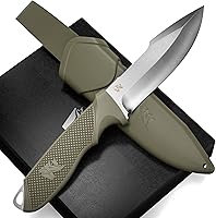 Vista 1 de ODENWOLF WOLF-I Full Tang Survival Knife with Sheath - Stylish Tactical Fixed Blade - Made of D2 Steel - Bushcraft and Camping Knife Survival