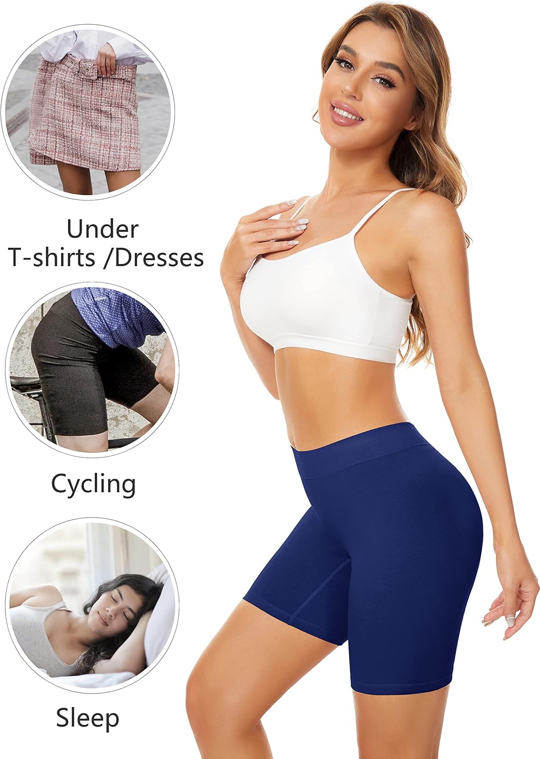 POKARLA 4 Pack Women's Cotton Underwear Boxer Shorts Anti Chafing Bike Shorts Boyshorts Panties Regular & Plus Size - Image 3