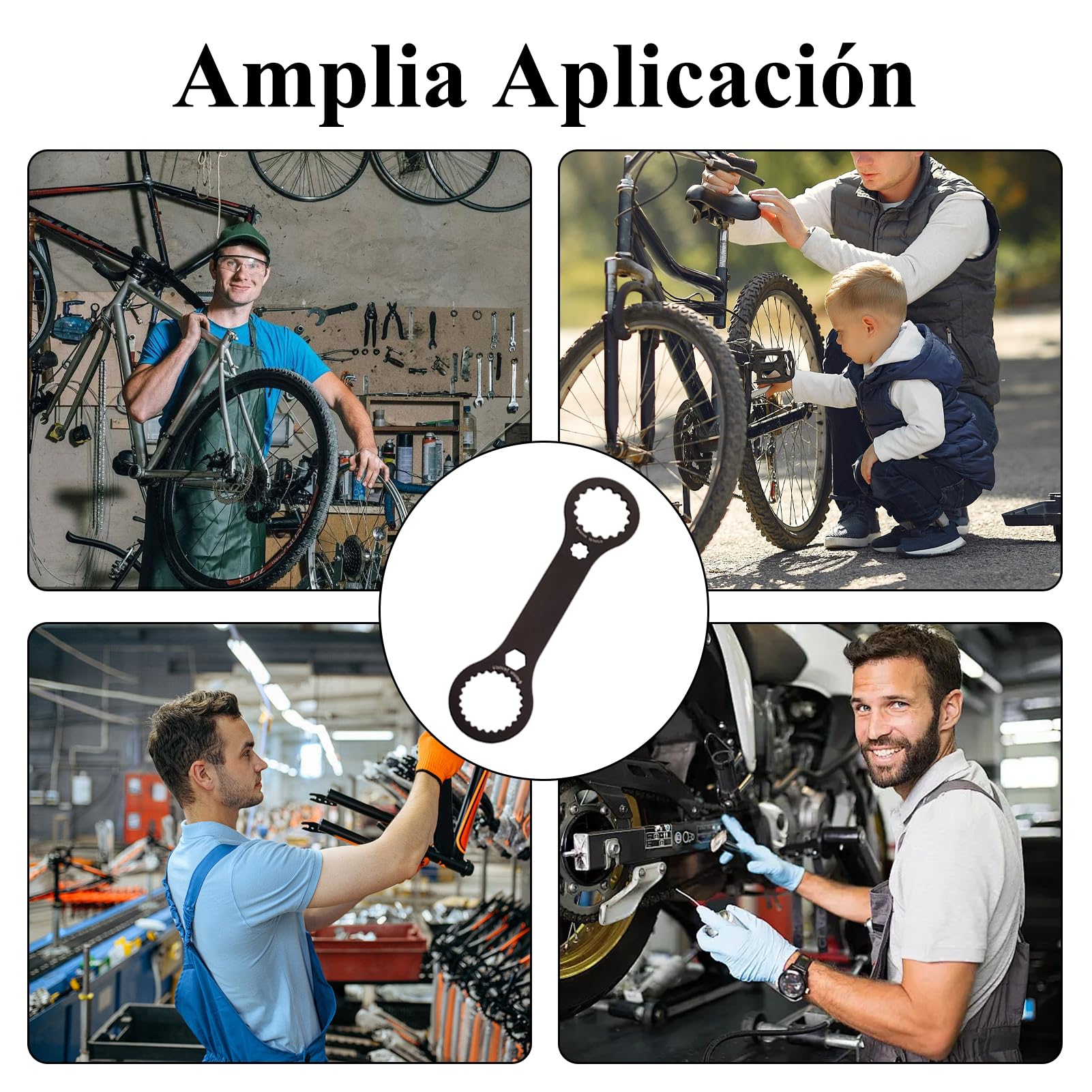 Herramienta Centerlock, disco de freno negro Centerlock, aleación de aluminio BB44+BB46 2 en 1, herramienta de rodamiento de pila, adecuado para reparaciones de bicicletas (negro) — view 6