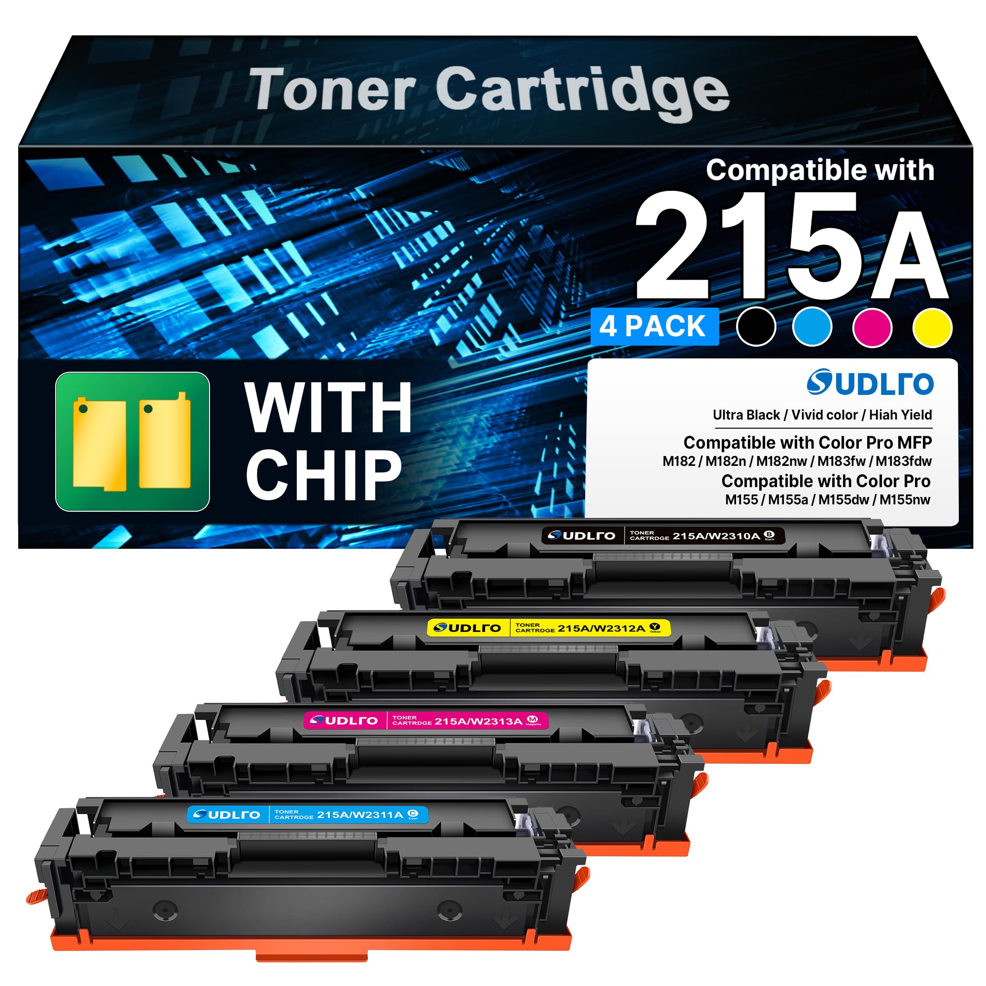 Compatible for HP 215A Toner Cartridge for HP M182nw 183fw 215a ink 4 Pack