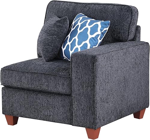 Miniatura 12 de Sofá modular en forma de L de 127 pulgadas con otomana móvil y 6 cojines, sofá tapizado de felpilla de 7 asientos con 2 portavasos, puerto USB y