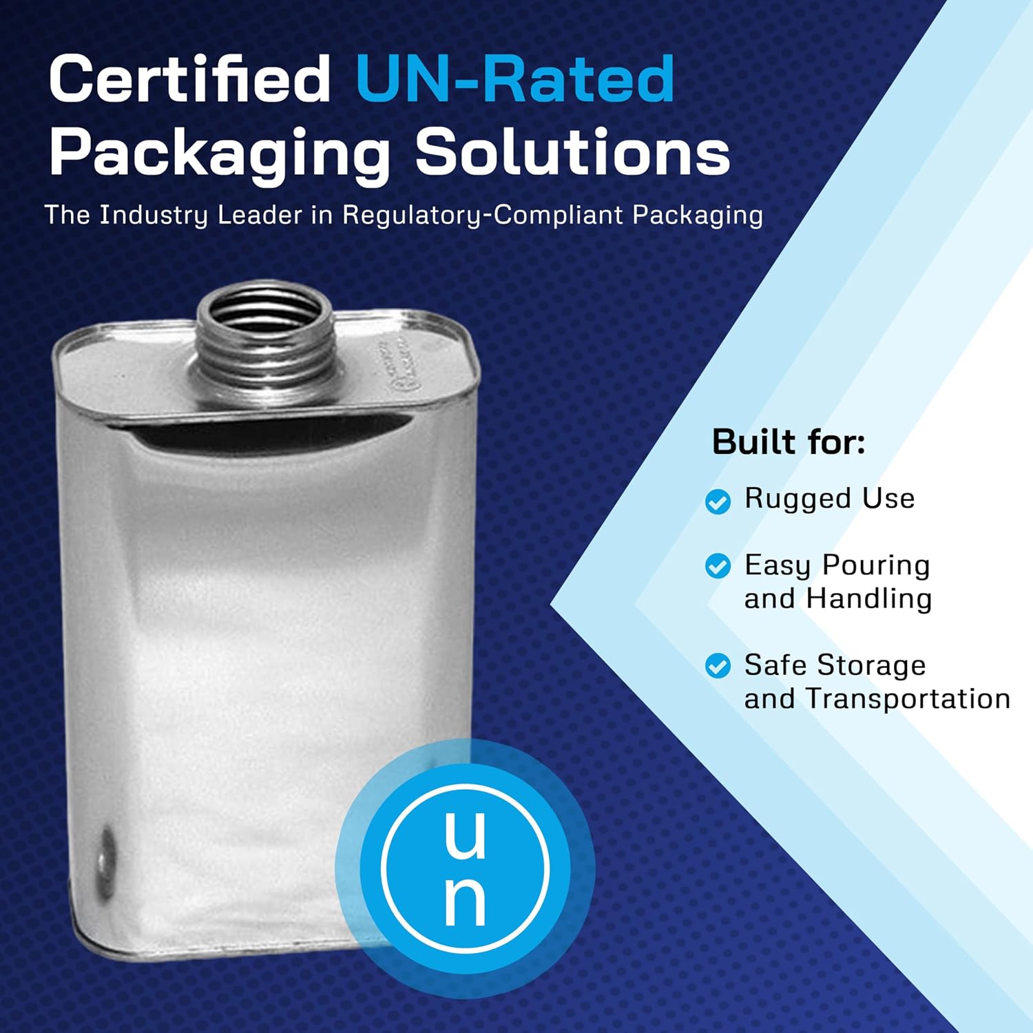 Air Sea Containers | 1 L F-Style Metal Can | F-Style Reusable Metal Can | Tin Plated Steel Can | Screw Cap Included (Empty Can) Can With Delta Opening | Case of 24