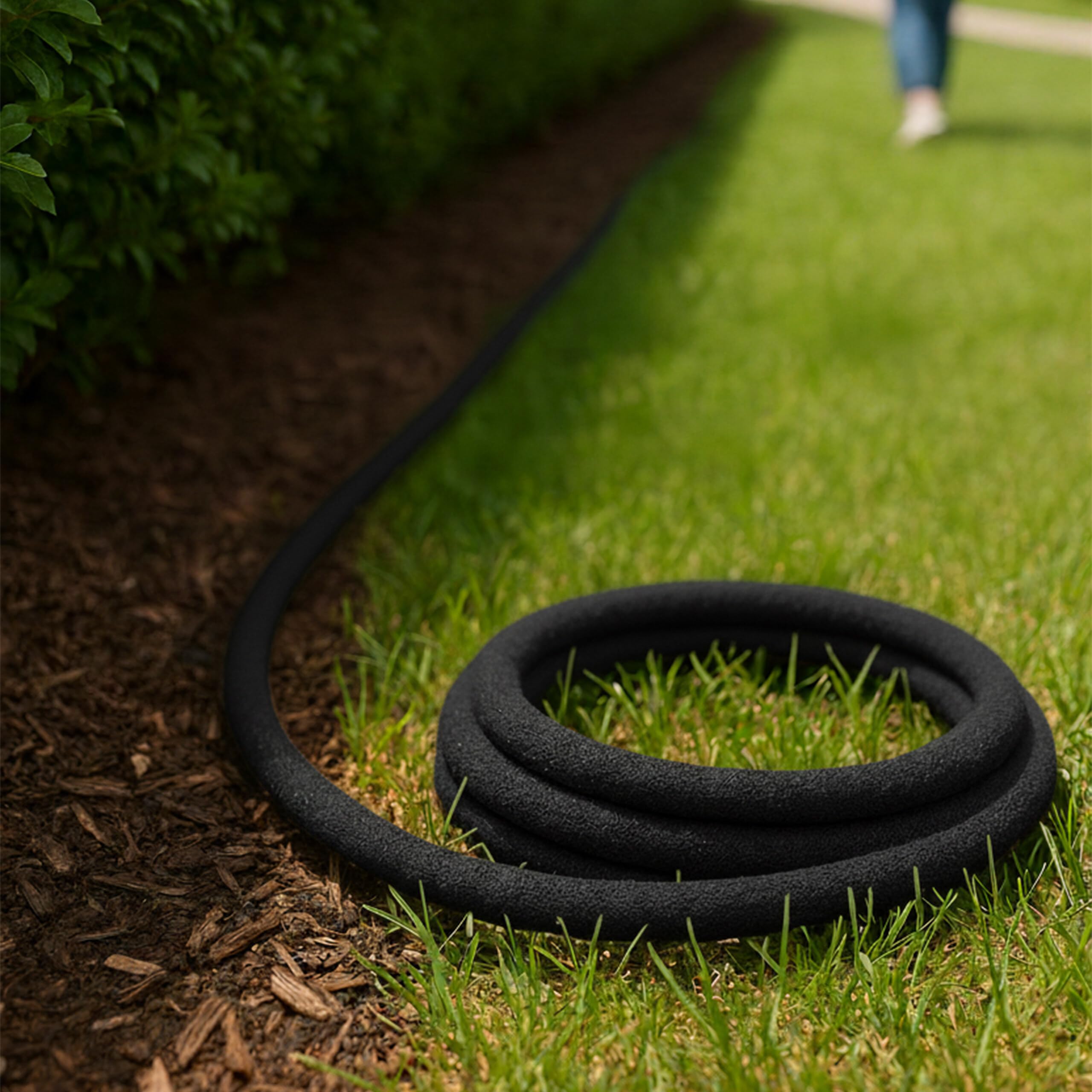 Relaxdays Manguera de Jardín para Riego con Manga de Goteo, 100 m, Exterior, Negro