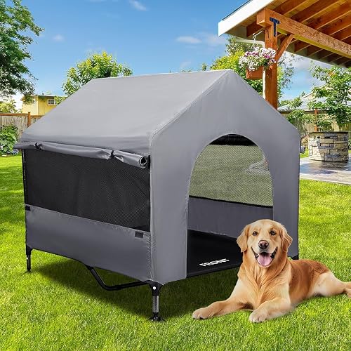 Summertrail 42" Large Dog House Outdoor Indoor with Breathable Mesh