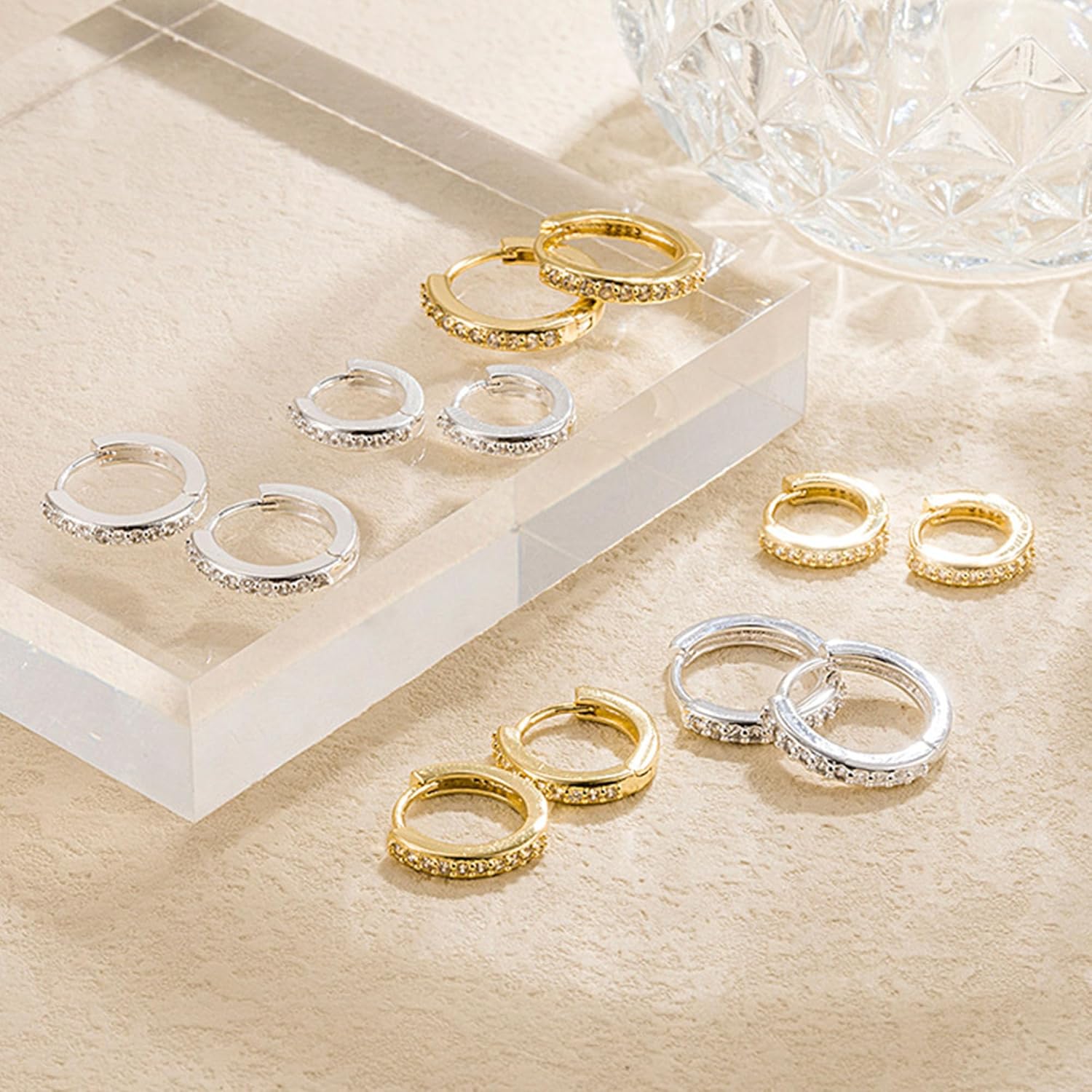 Gold/Silver Dangle Earrings, Hoop Earrings, Chunky Gold Earrings, Hypoallergenic Gold Hoops Earrings for Women,Cute jewelry - Image 4