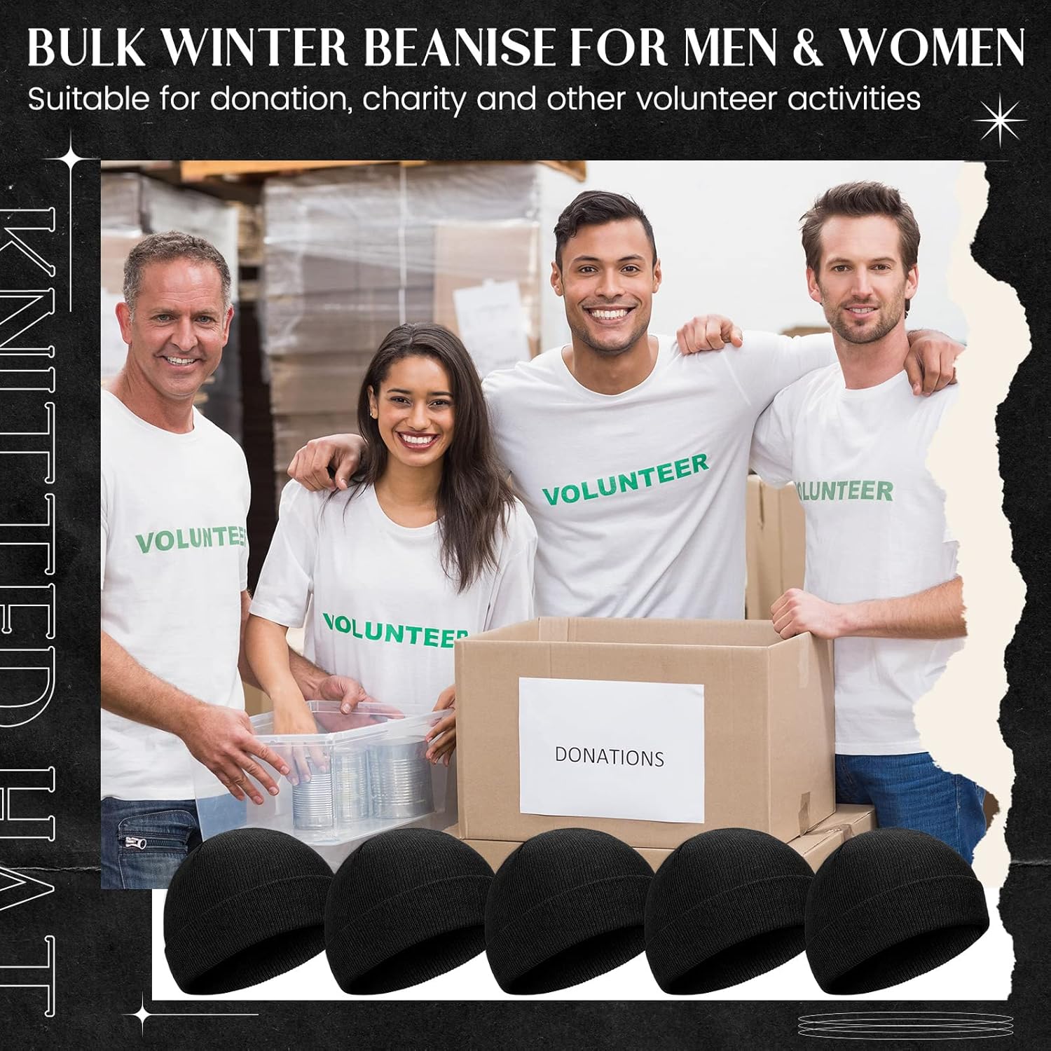 Tarpop 24 Winter Beanie Hats Knit Skull Cap Cold Weather Warm Knitted Cuffed Skull Beanie Bulk for Men Women - Image 7