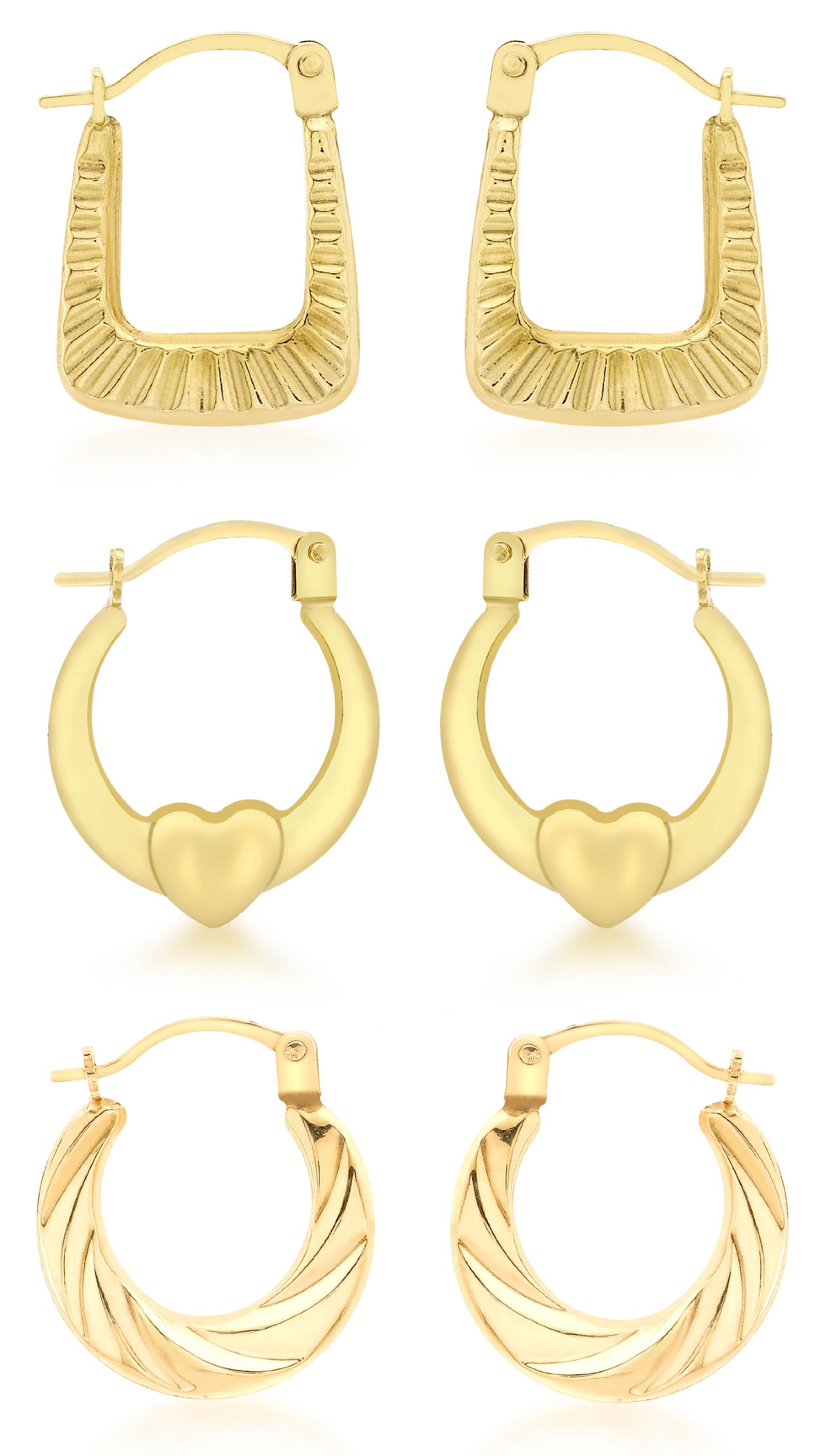 Carissima Pendientes de mujer con oro amarillo de 9 quilates (375/1000), sin gema