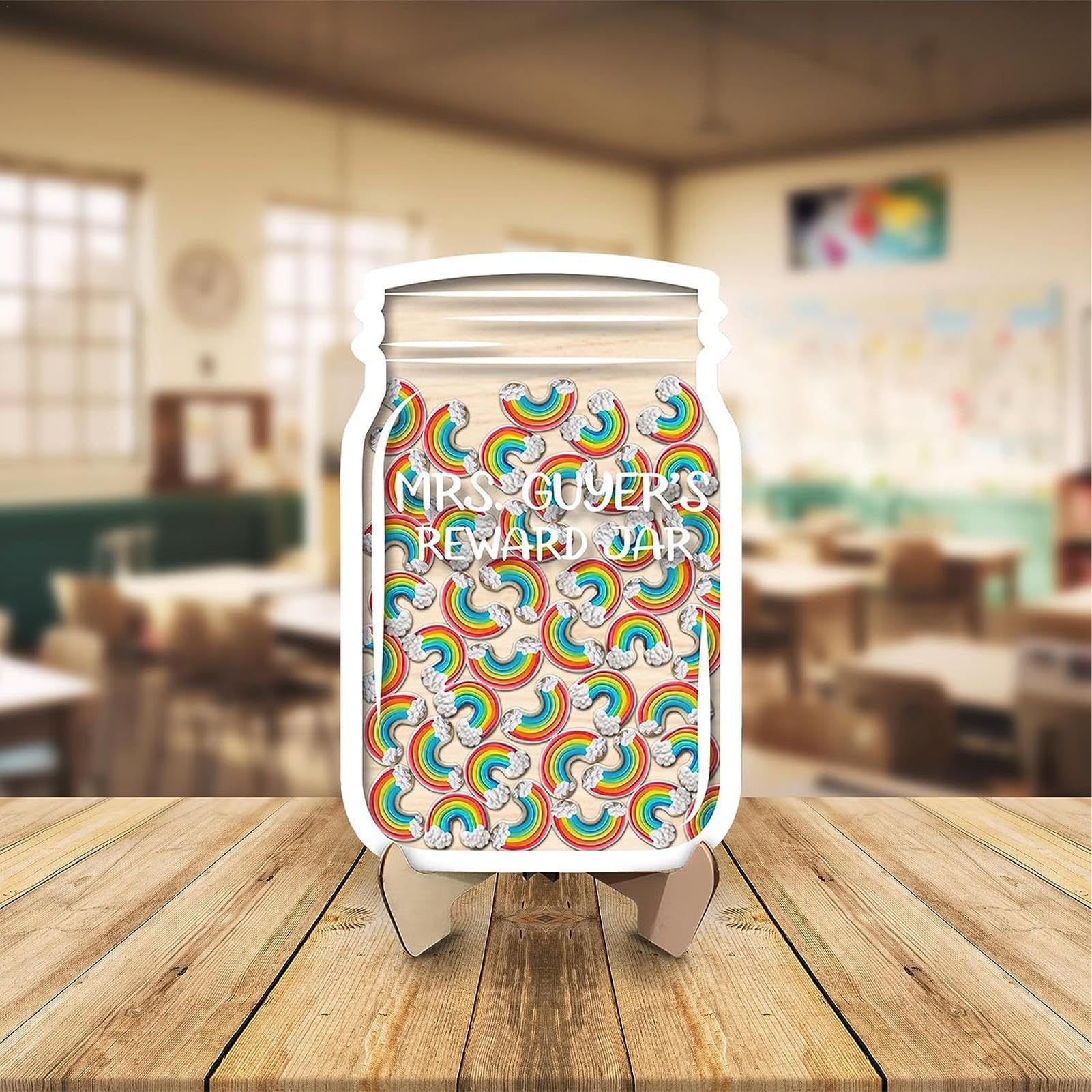 Belohnungsglas Für Kinder Aus Holz – Mit 40 Accessoires, Seil & Halter, 20x12 Cm, Für Verhaltensmanagement