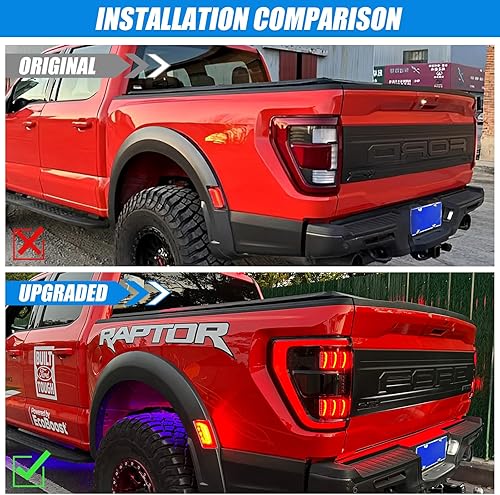 Miniatura 2 de OUSUWO Luces traseras LED compatibles con Ford Raptor 2021-2024, montaje de lámpara trasera ahumada para accesorios Ford Raptor (izquierda y derecha)
