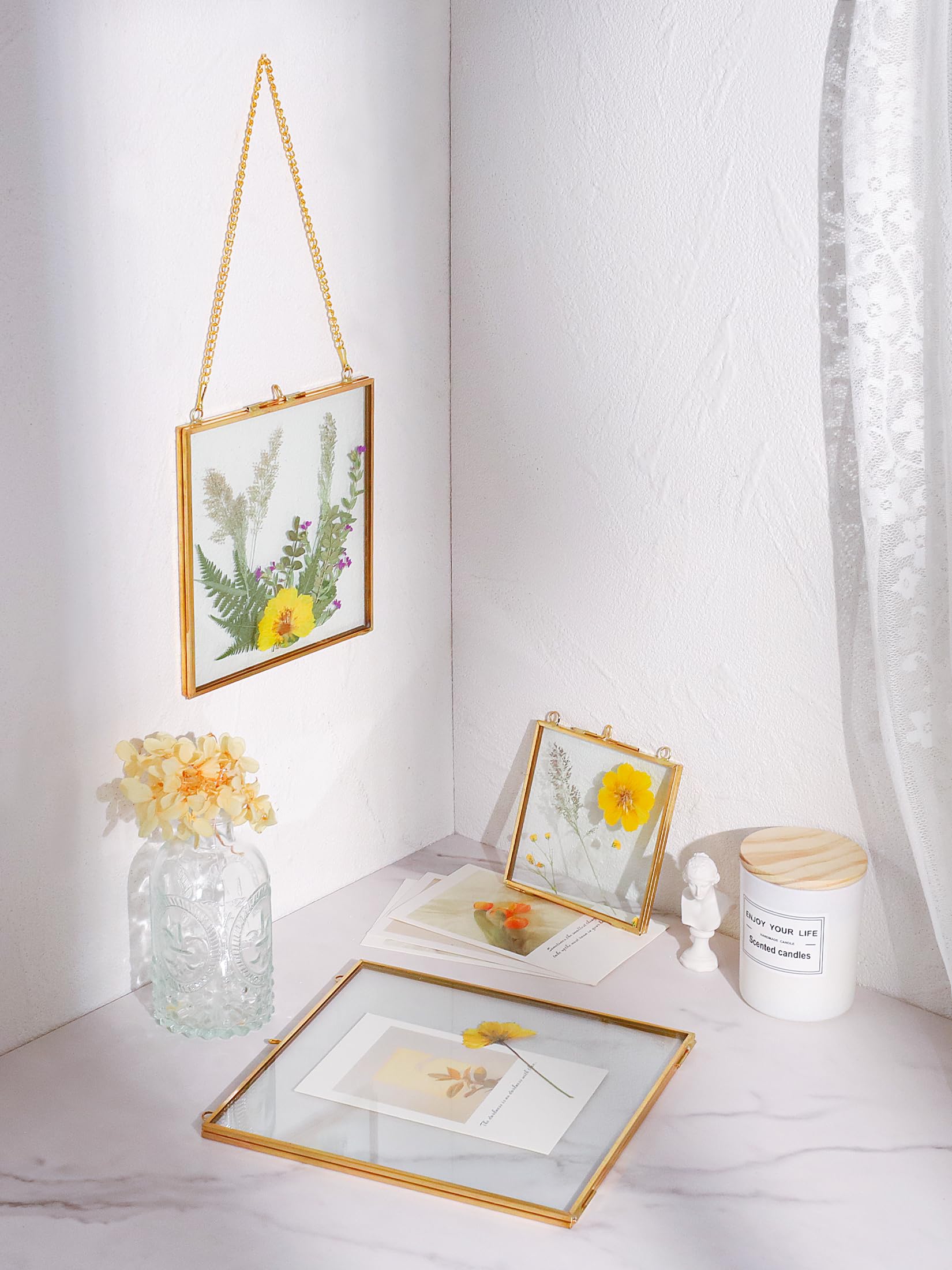 Cornice In Vetro Da 4 Pezzi Per Fiori Pressati, Cornice Per Fiori