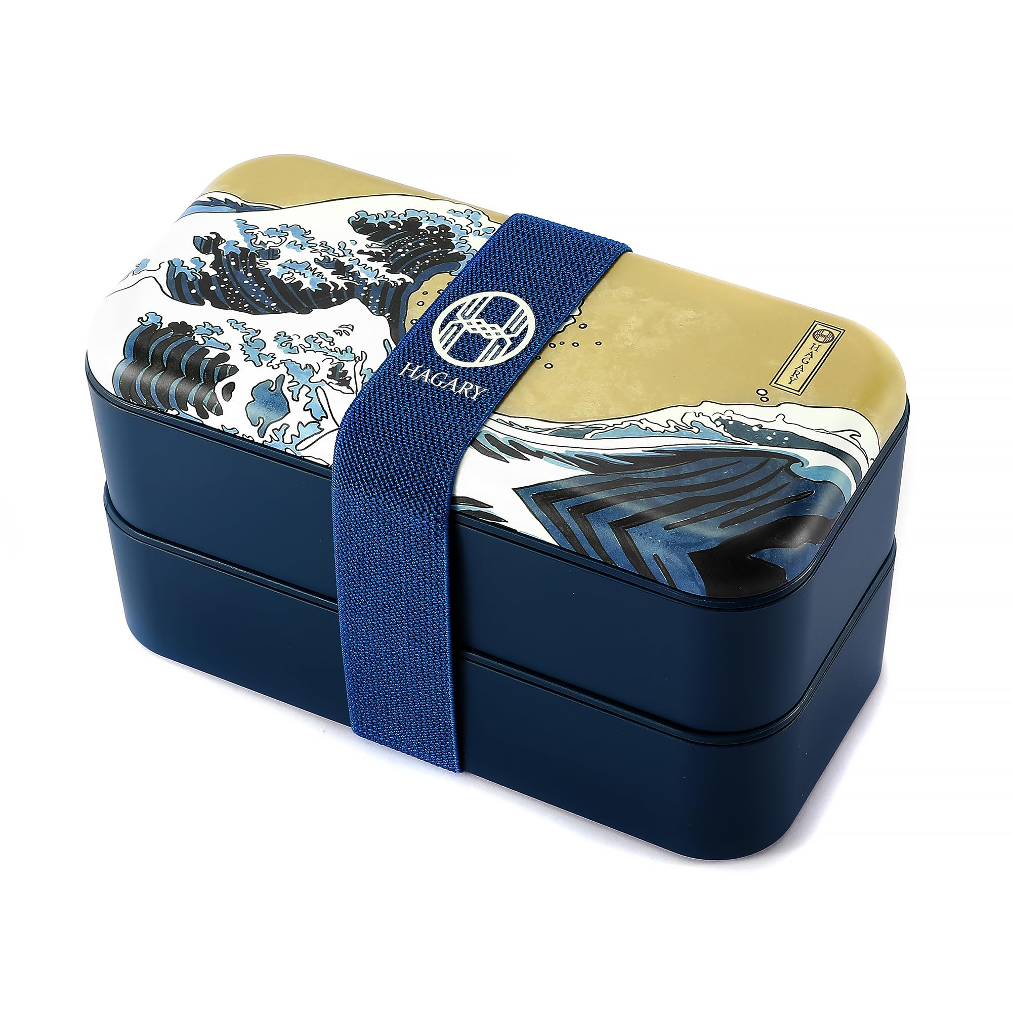 HagaryWave Bento Box 2 Tier Japanese Lunch Box with Spoon and Fork Stackable Leak-Proof with Movable Partition Lunch Containers Scratch Proof 800ml