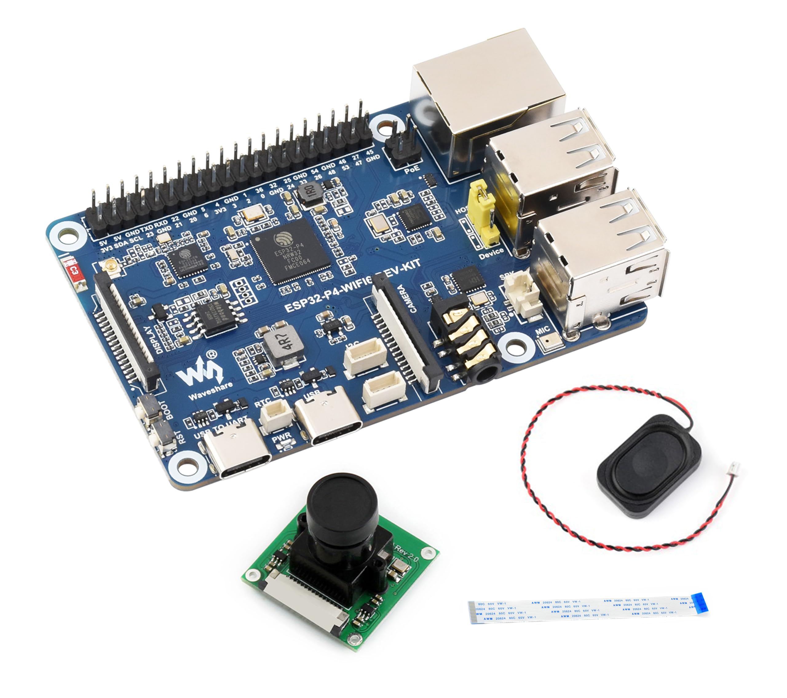 AI ESP32-P4-WIFI6-DEV-KIT Development Board, Based On ESP32-P4 i ESP32-C6, obsługuje Wi-Fi 6/Bluetooth 5 / BLE 5, bogate interfejsy człowieka maszyny, obsługuje interakcję AI Speech Interaction, z