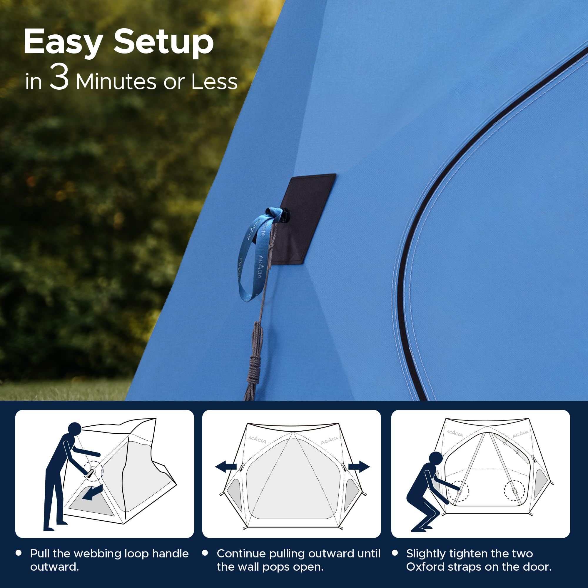 ACACIA Tente de Plage Pop-up pour 4 Personnes avec Protection UPF 50+, Pare-Soleil Facile à Installer, Pare-Soleil d'intimité de 24 x 23 m pour la Plage, Le Camping et Le Jardin