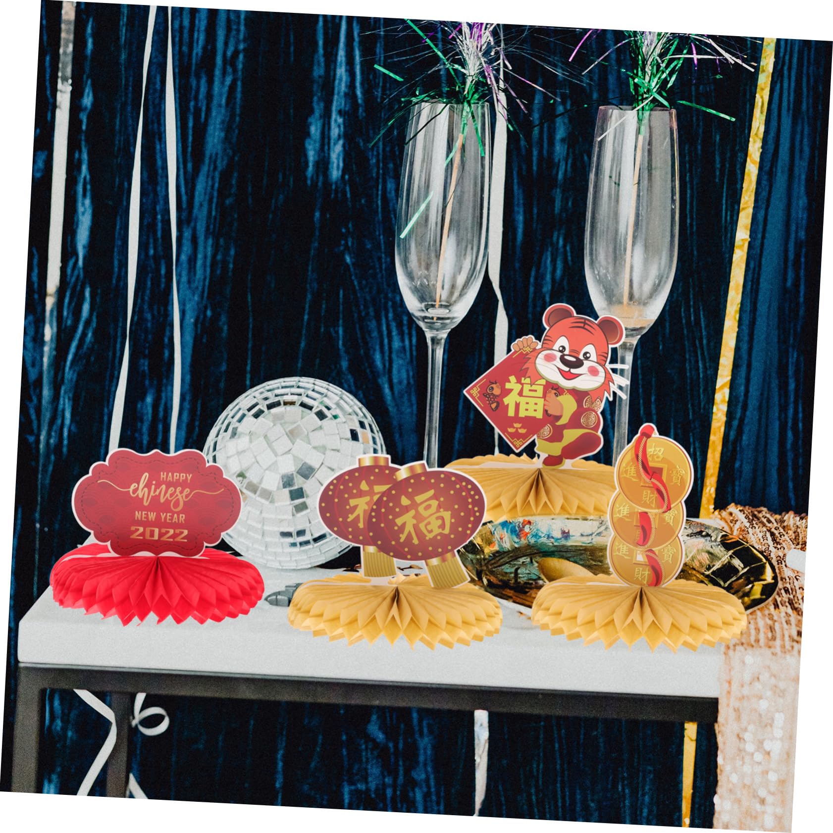PRETYZOOM 27 Pezzi A Nido d'Ape Ornamenti Decorativi Capodanno Decorazione Artigianale Capodanno Decorazione Fornitura Capodanno Palla A Nido d'Ape Capodanno Festa A Tema Decor Palla A Nido