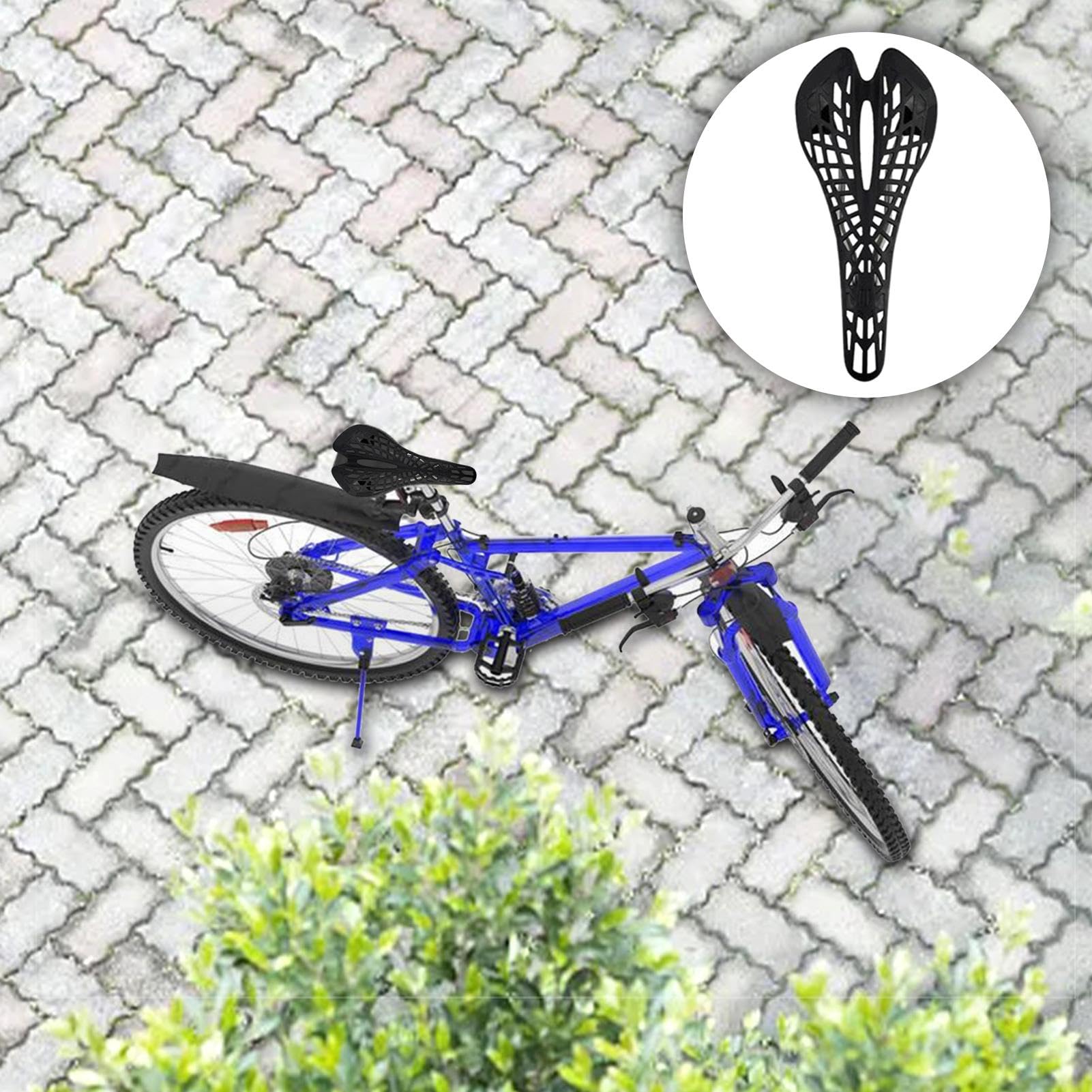 Sella per bicicletta – Cuscino per bicicletta con luce a forma di ragno traforato, per bicicletta, ammortizzante, per cyclette, bici da corsa, mountain bike