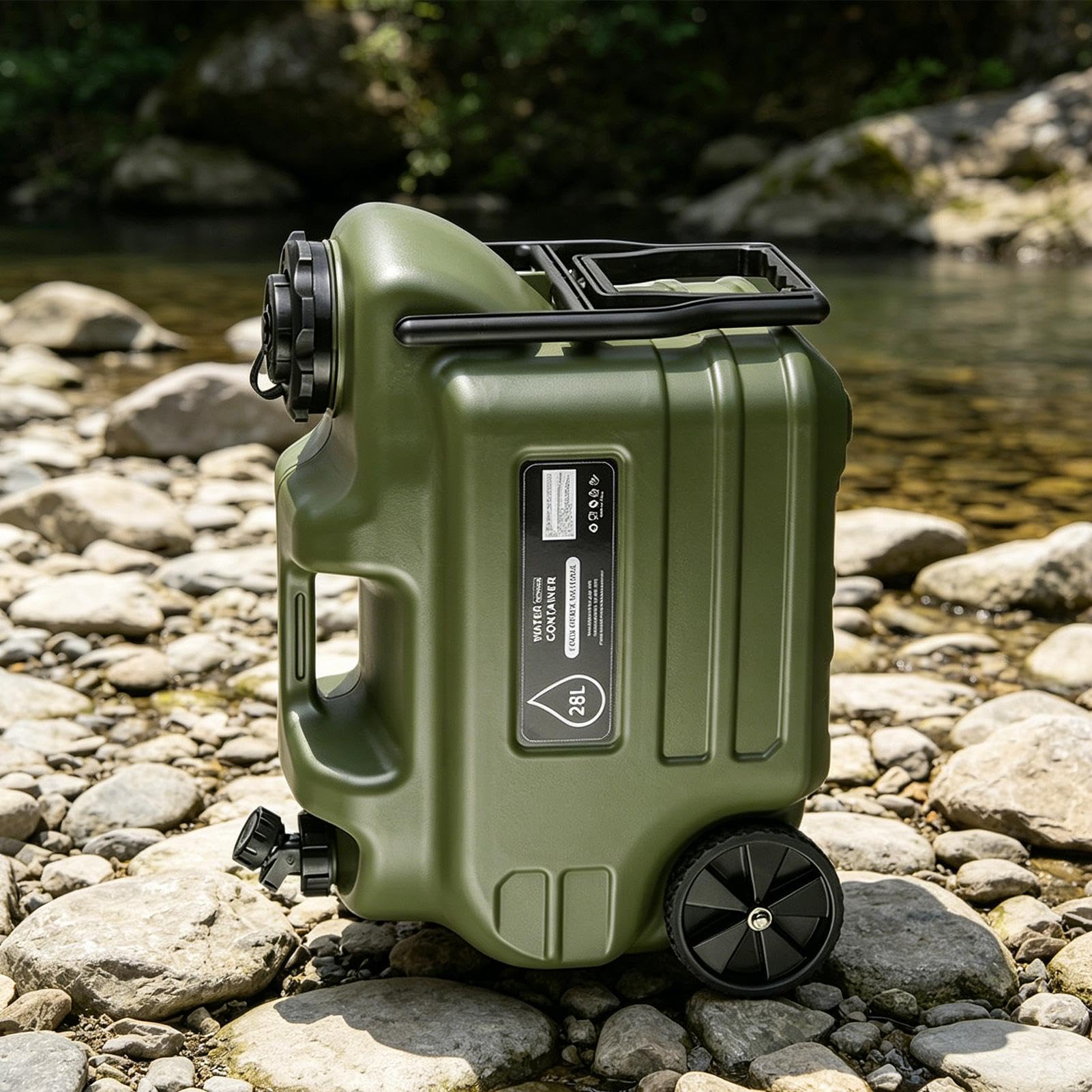 Camping Wasserbehälter 28L tragbarer auslaufsicherer Tank mit Zapfhahn | Camp Wasserkanister für Picknick, Auto, Wandern, Survival, Wohnmobil, Zuhause, Bauernhof