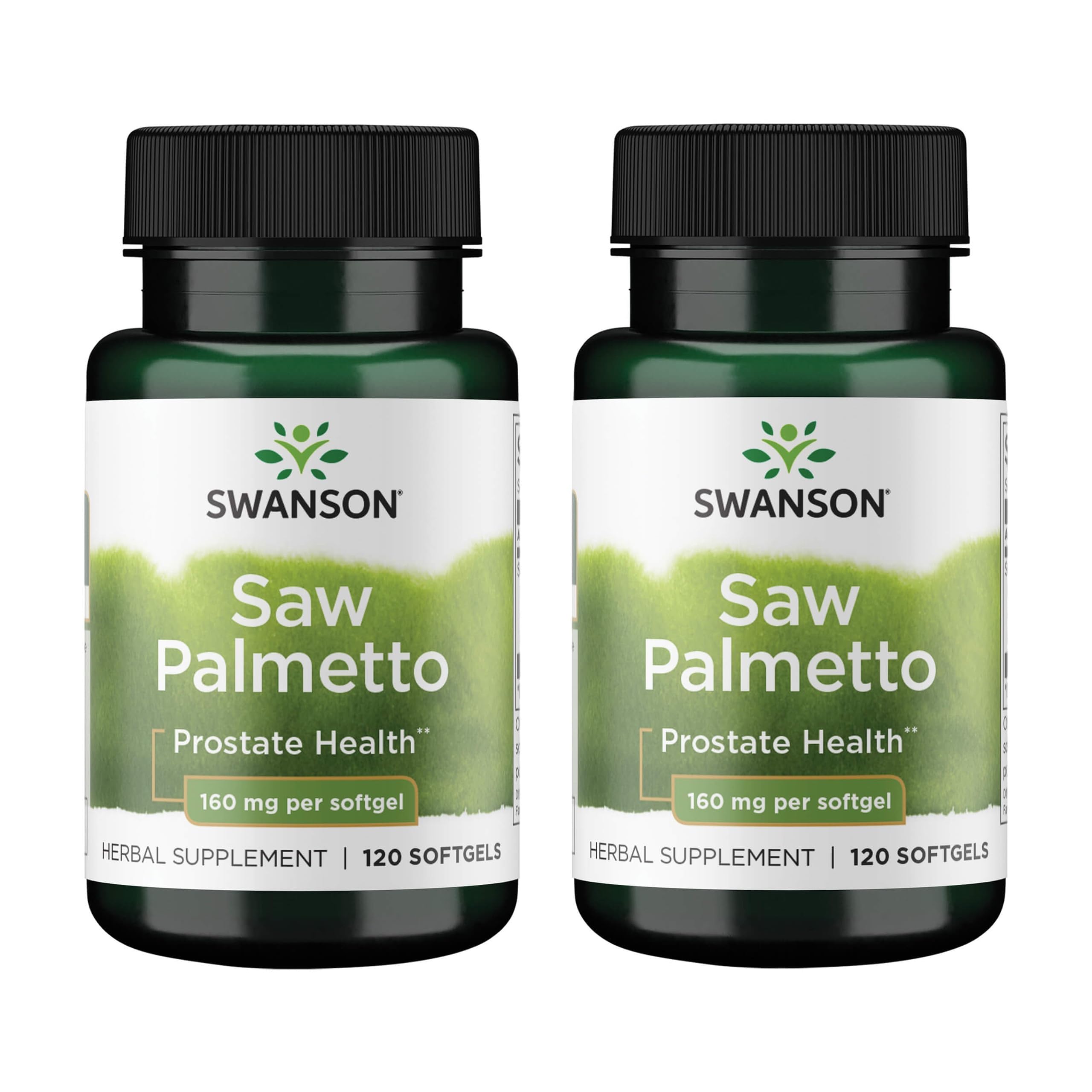 Swanson Saw Palmetto, Men Prostate Health 160 mg, 120 Softgels, 2 Pk 120 Count (Pack of 2)